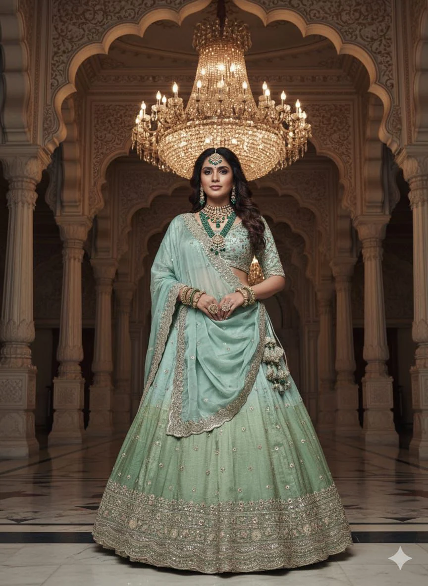 Pastel Green Lehenga Set