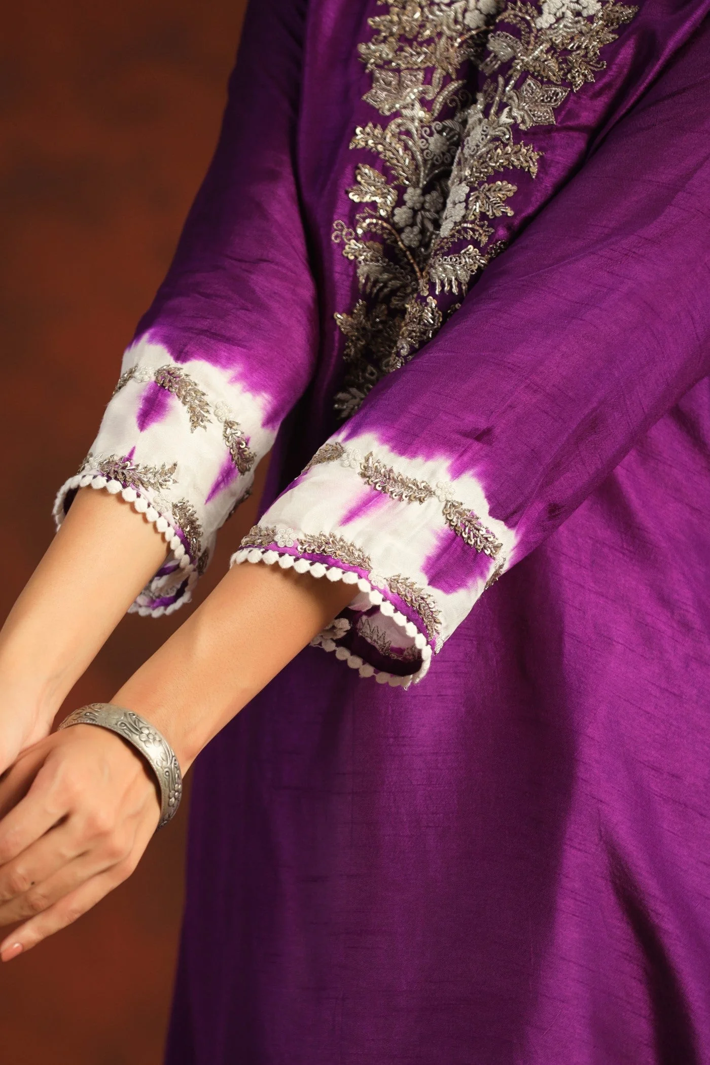 Pastel Tie-dyed Embellished Tunic with pants - Image 5