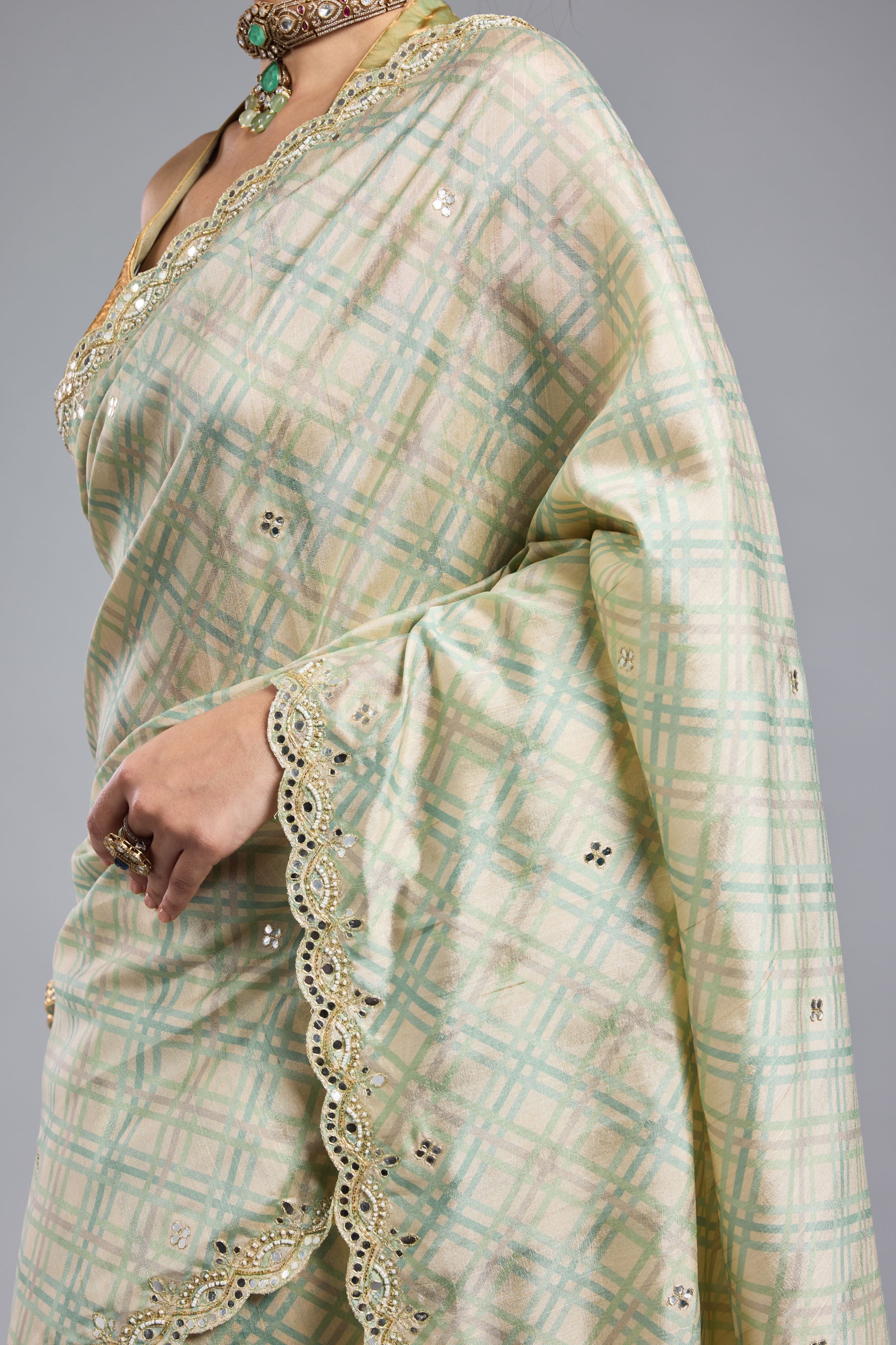 Pastel Green Bhagalpuri Tussar Silk Saree - Image 10