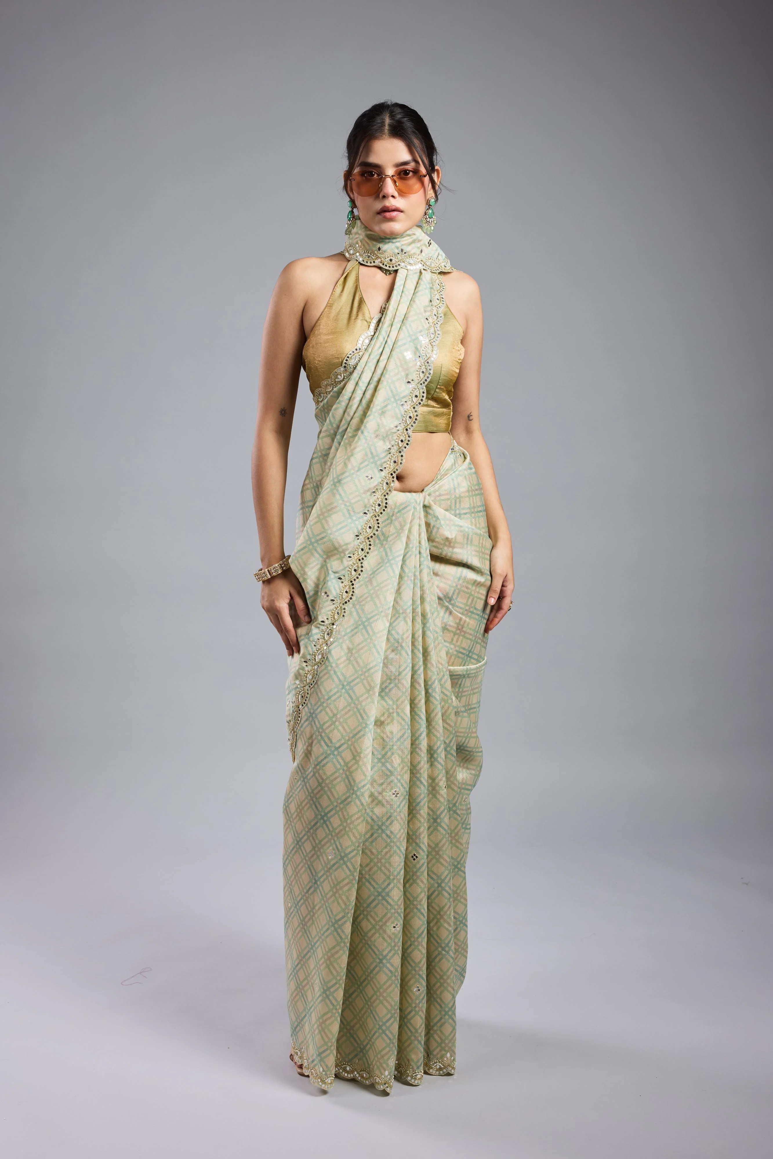 Pastel Green Bhagalpuri Tussar Silk Saree - Image 3