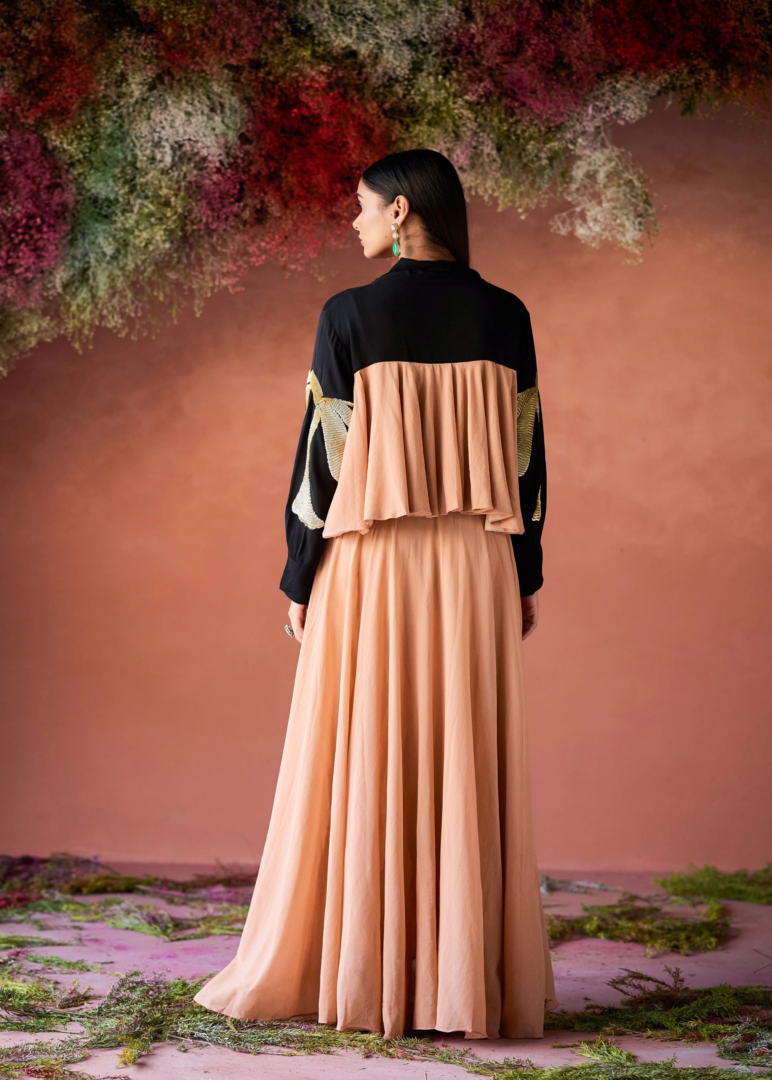 Peach Embellished Organic Cotton Gown - Image 6