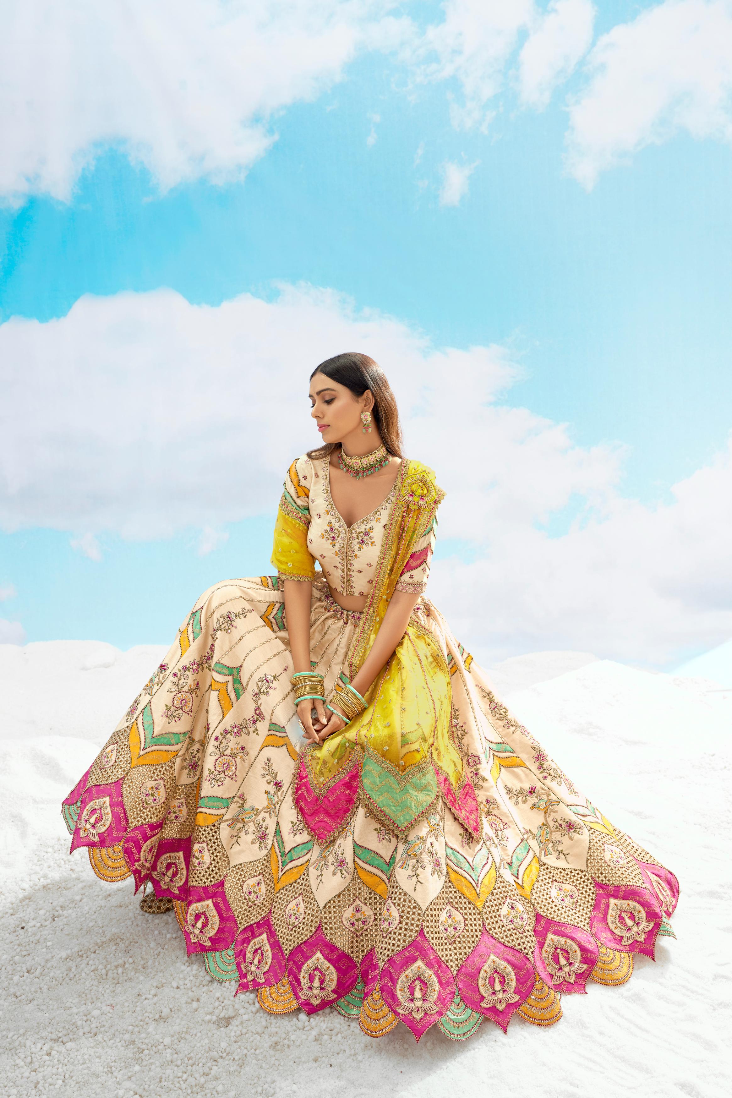 Multi Color Embellished Premium Silk Lehenga Set - Image 4