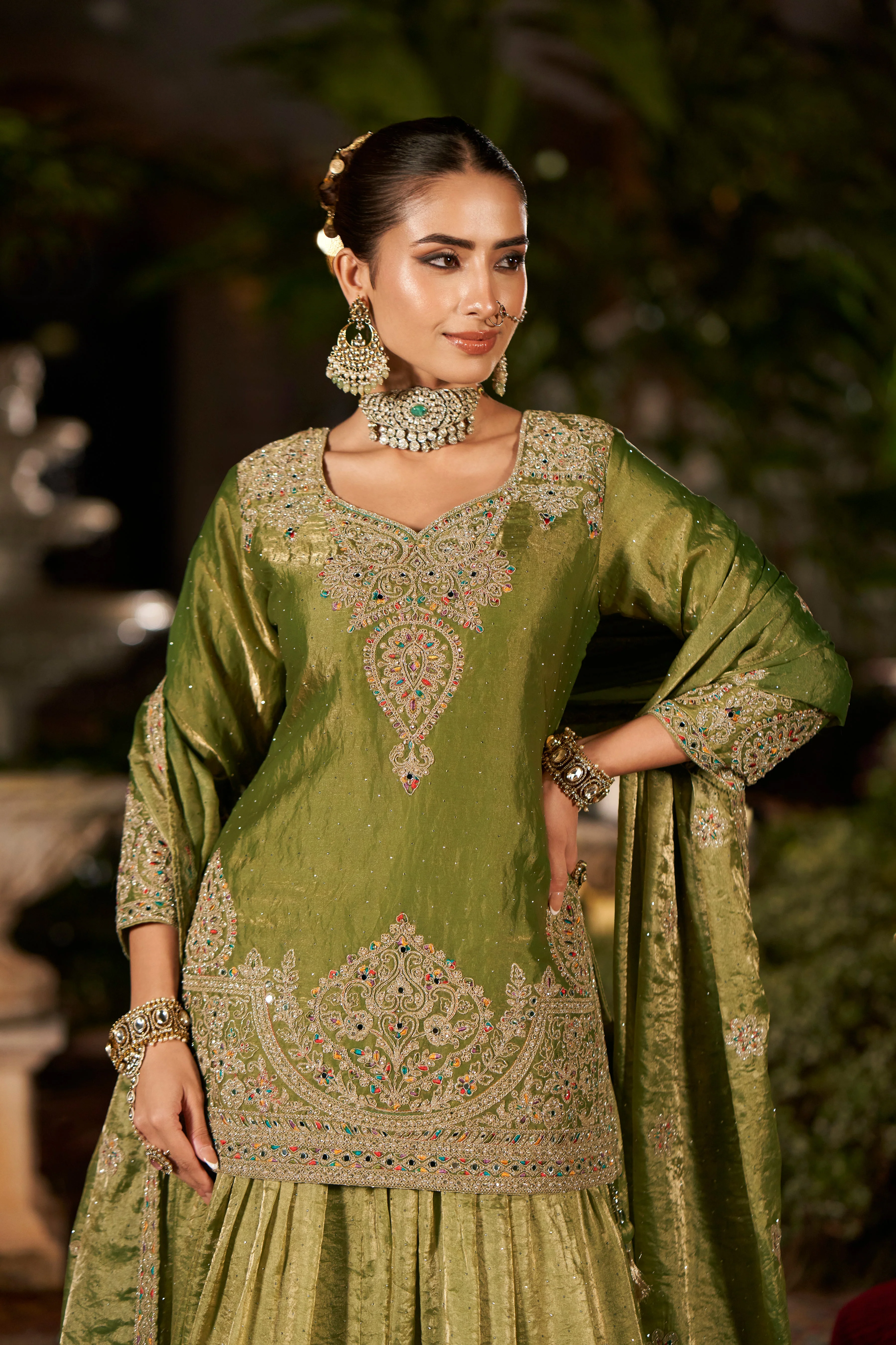 Noor-e-Falak Pear Skirt Set - Image 2