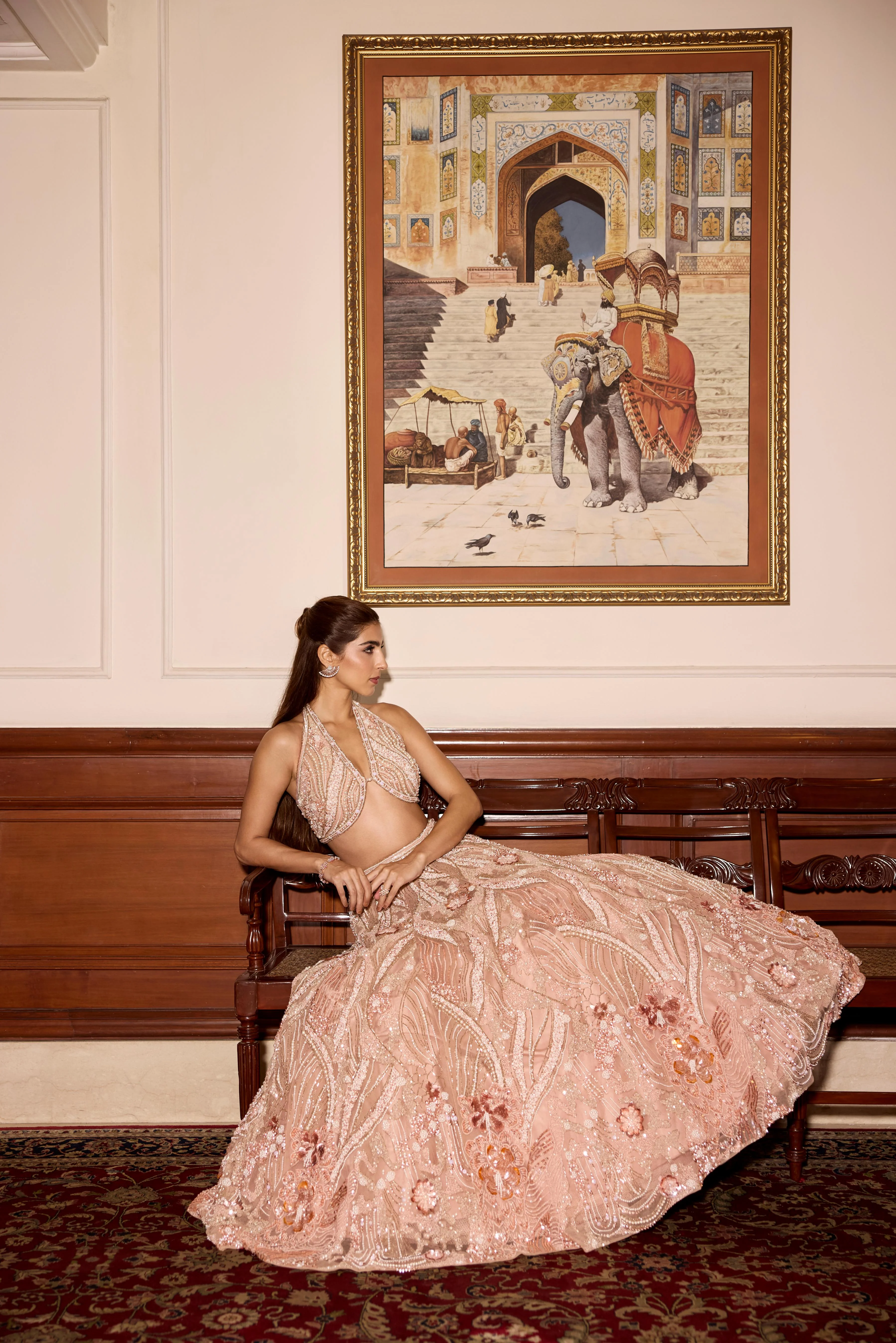 Dusty Rose Embellished Premium Lehenga Set - Image 3