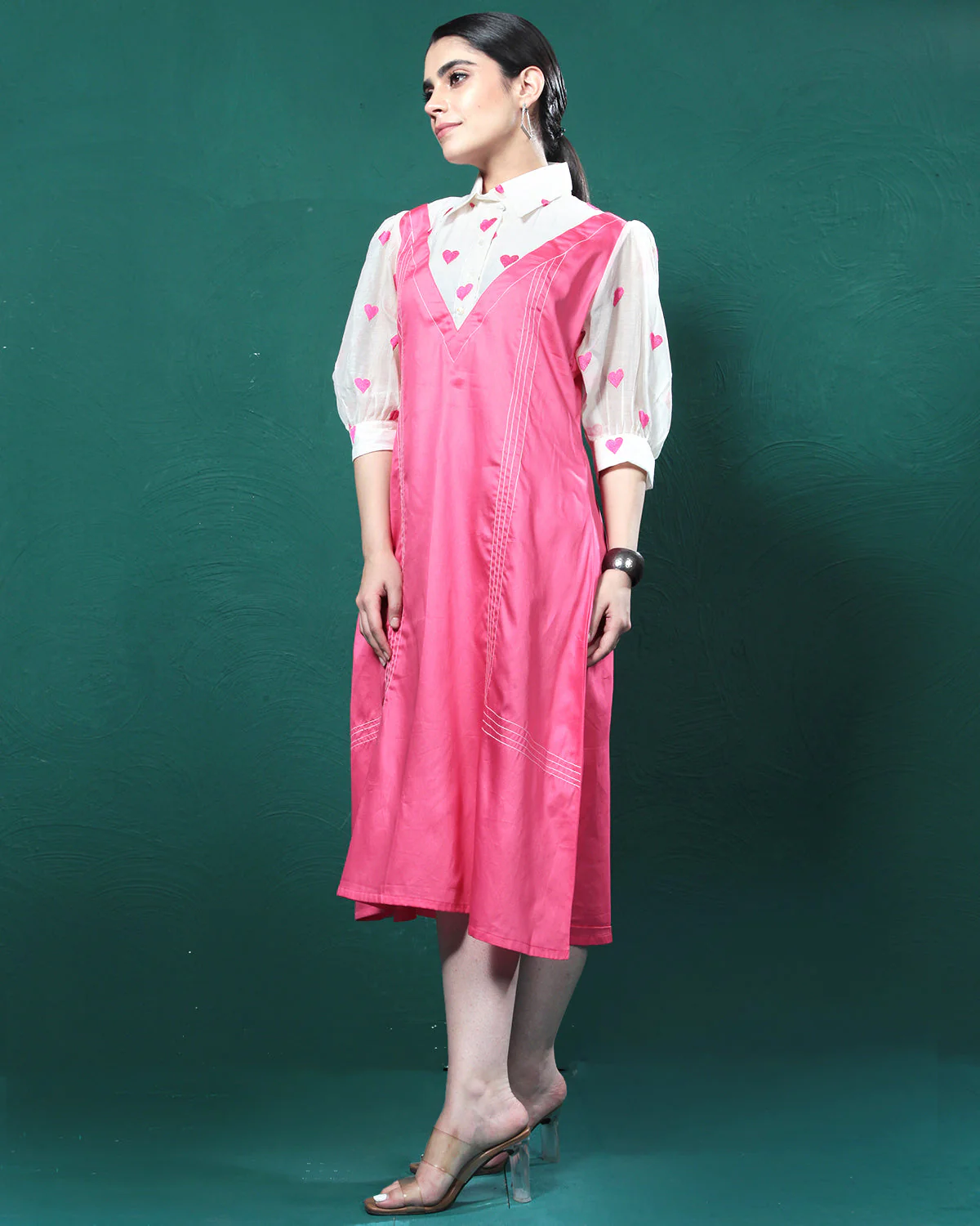 One Love Pink Hearts Tunic Dress - Image 4