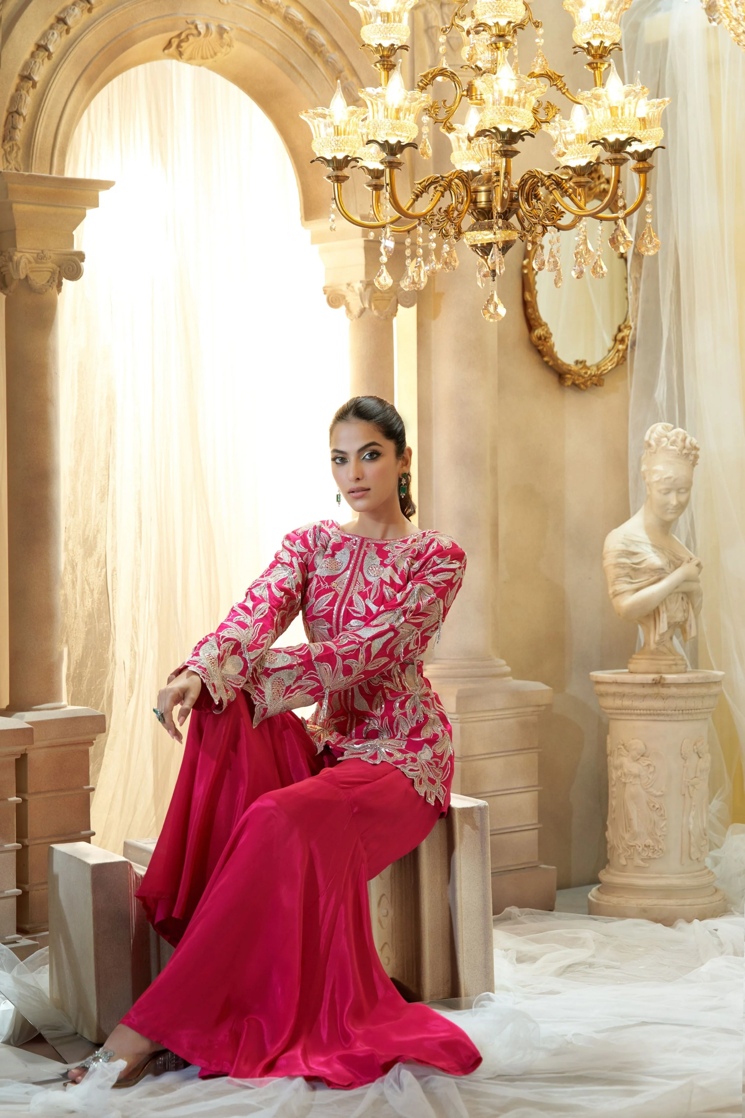 Pink Embroidered Co-Ord Set - Image 3