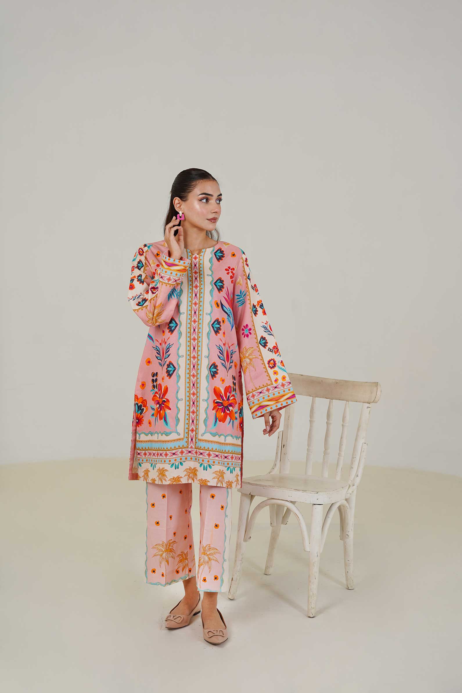 Pink Beauty Soft Muslin Silk Co-Ord Set - Image 3