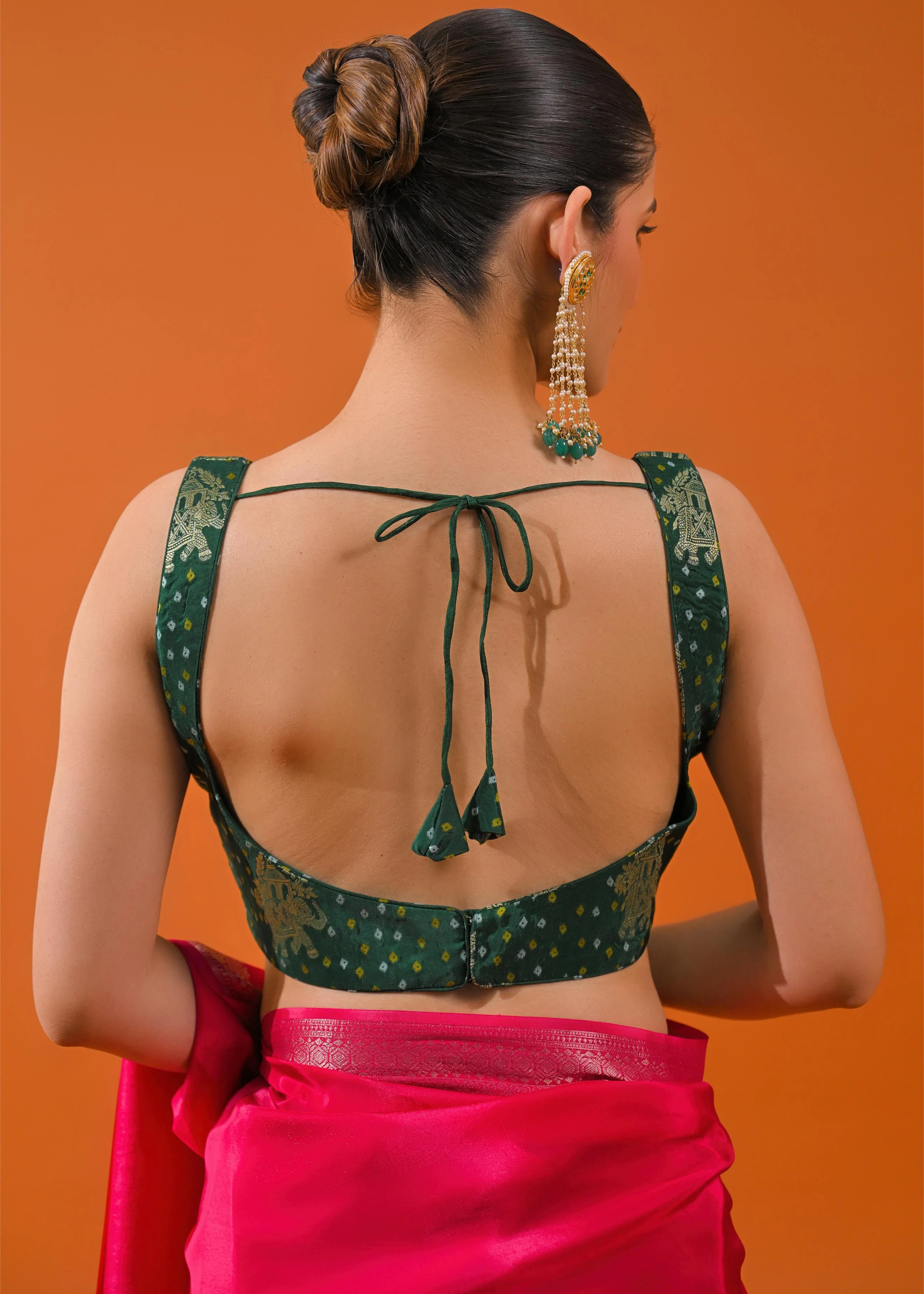 Pink Embroidered Cosmo Silk Saree - Image 10