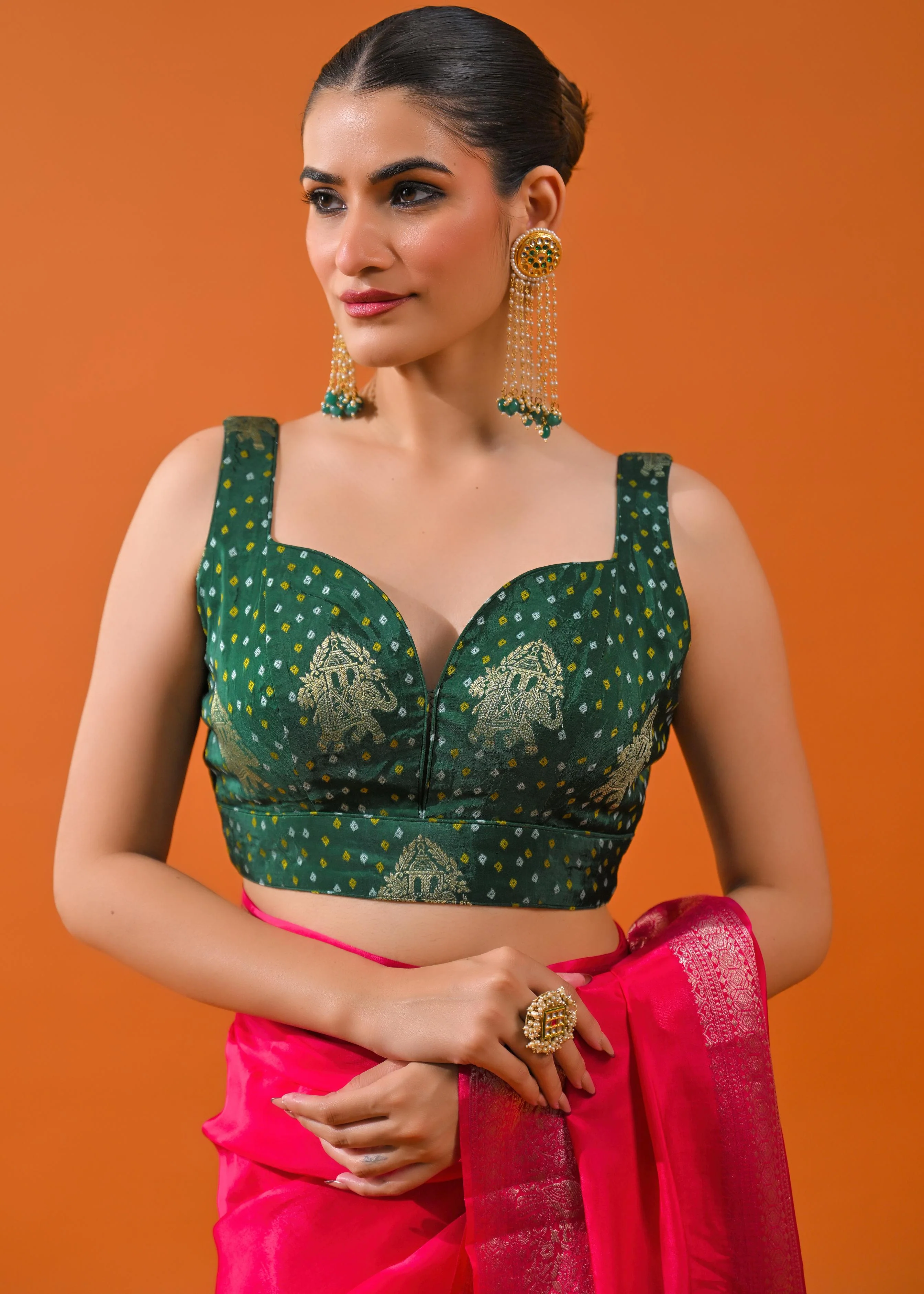 Pink Embroidered Cosmo Silk Saree - Image 9