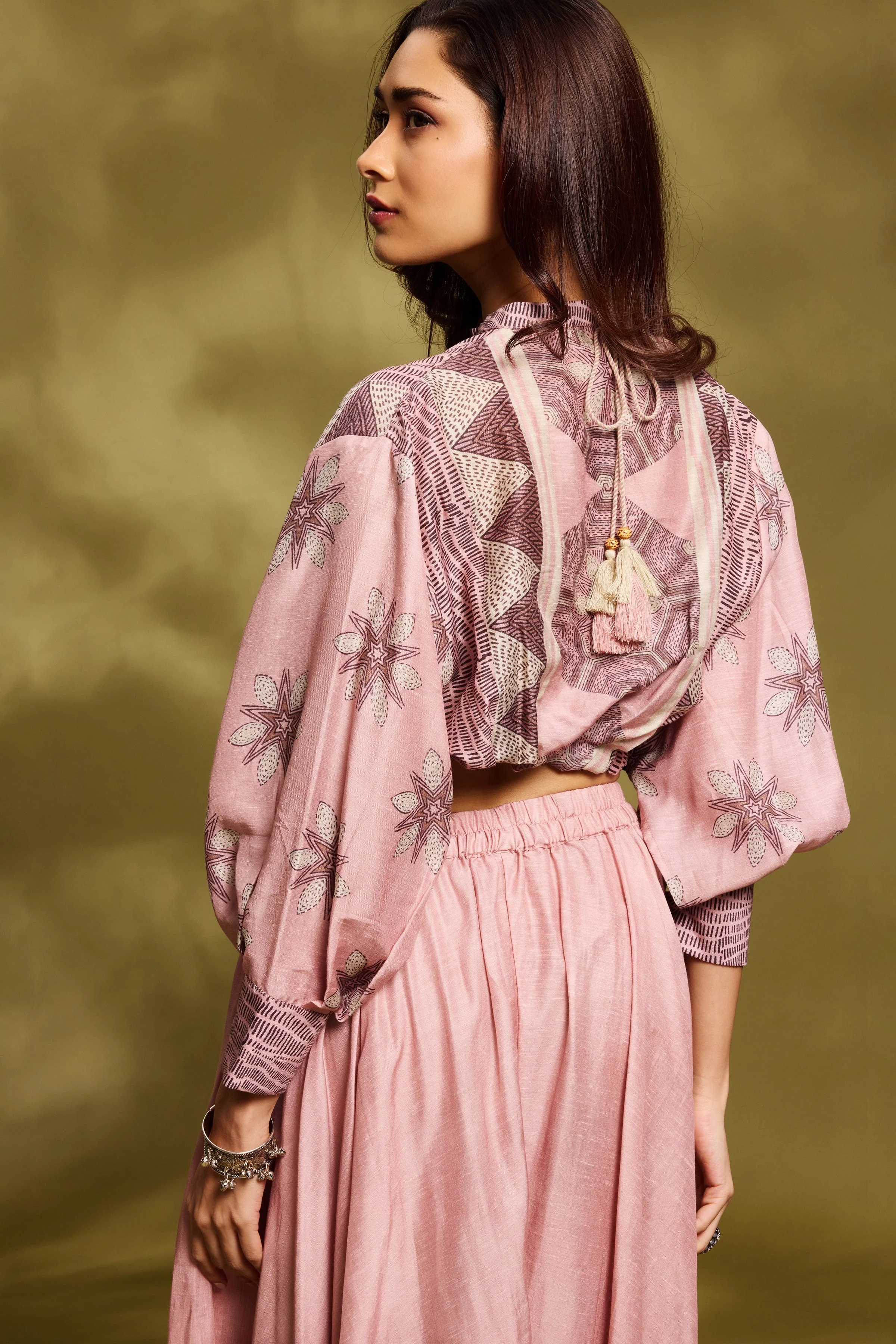 Pink Ethnic Tunic & Palazzo Set - Image 3