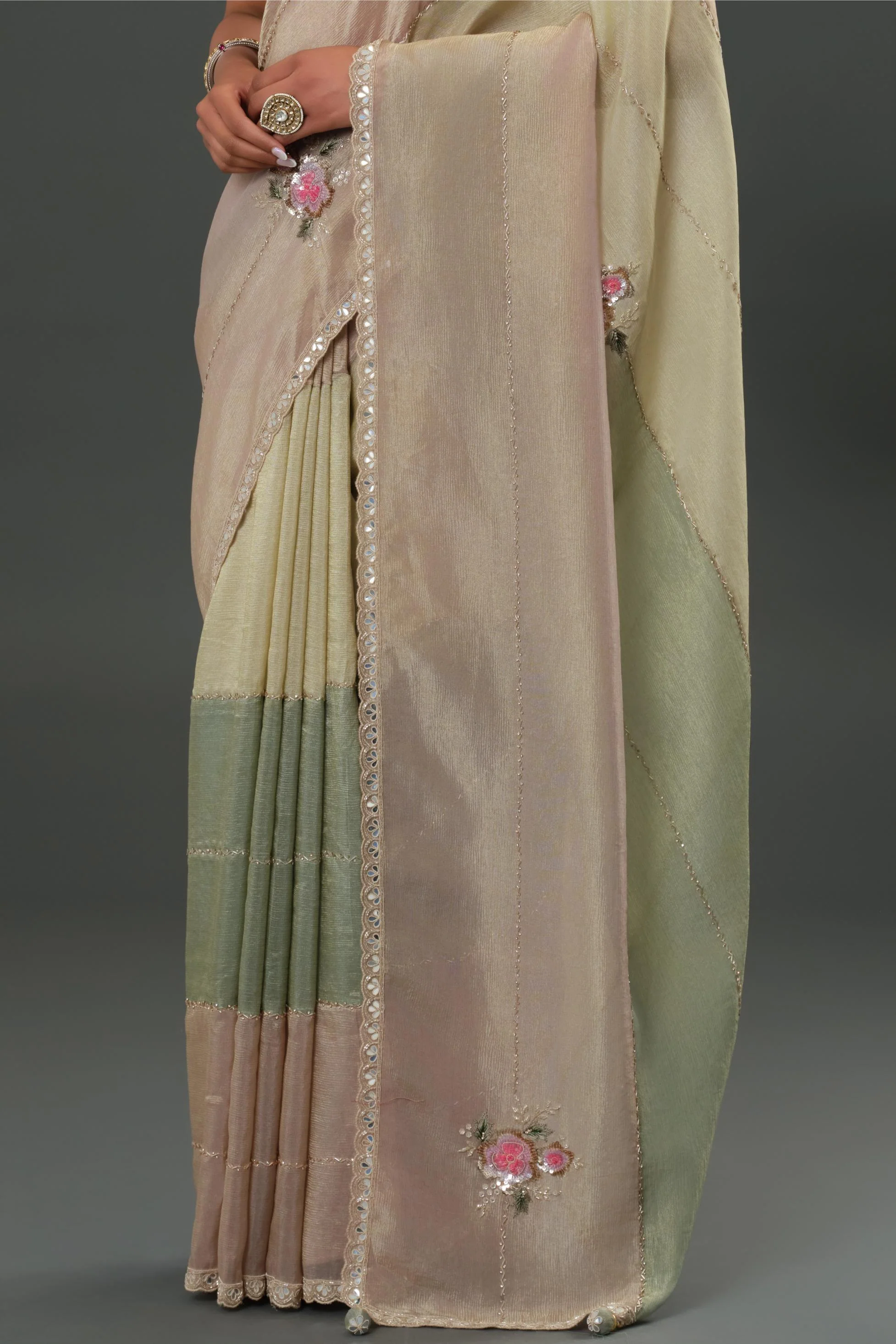 Pink Nude Cosmo Silk Saree - Image 6