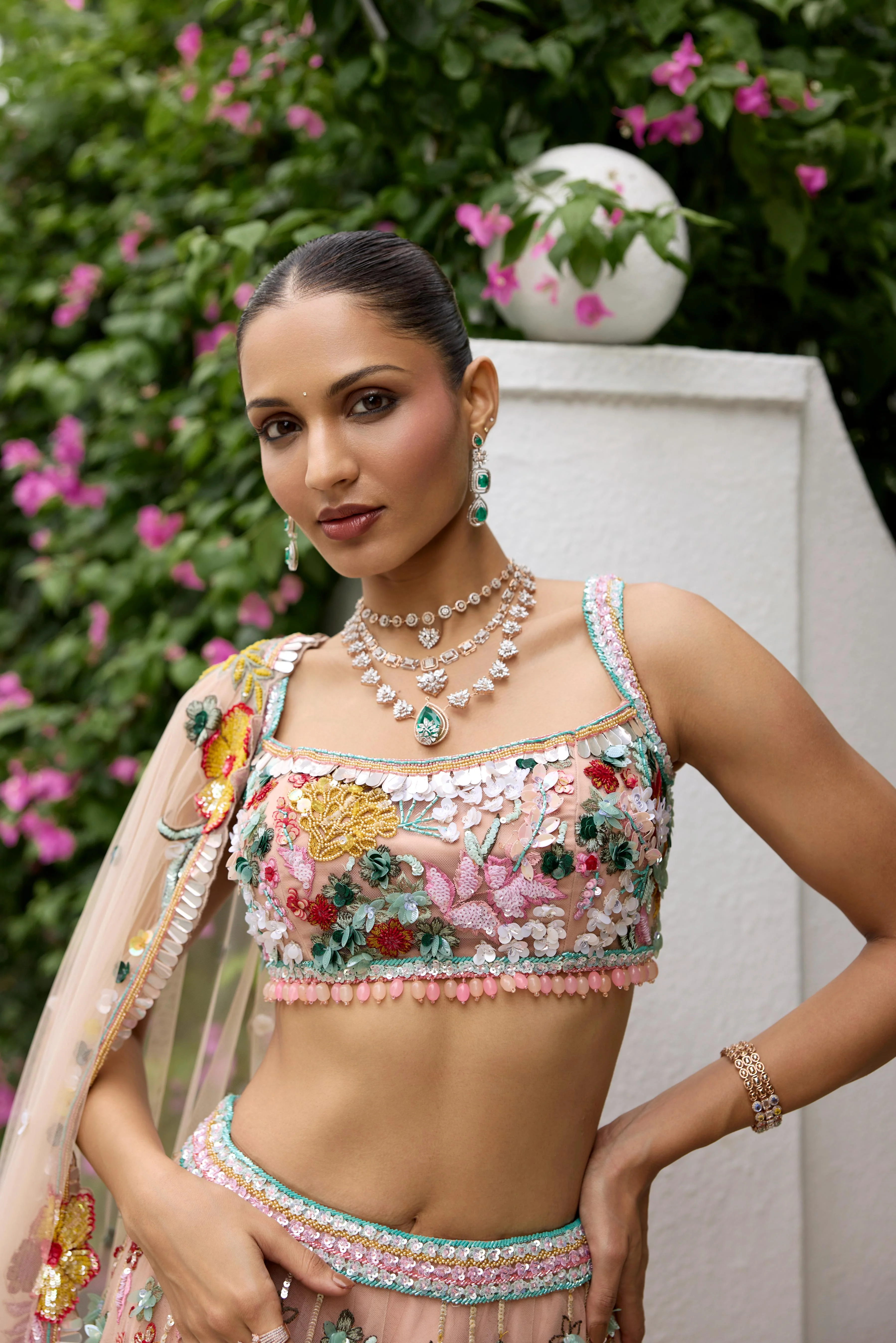 Soft Peach Embellished Premium Lehenga Set - Image 2