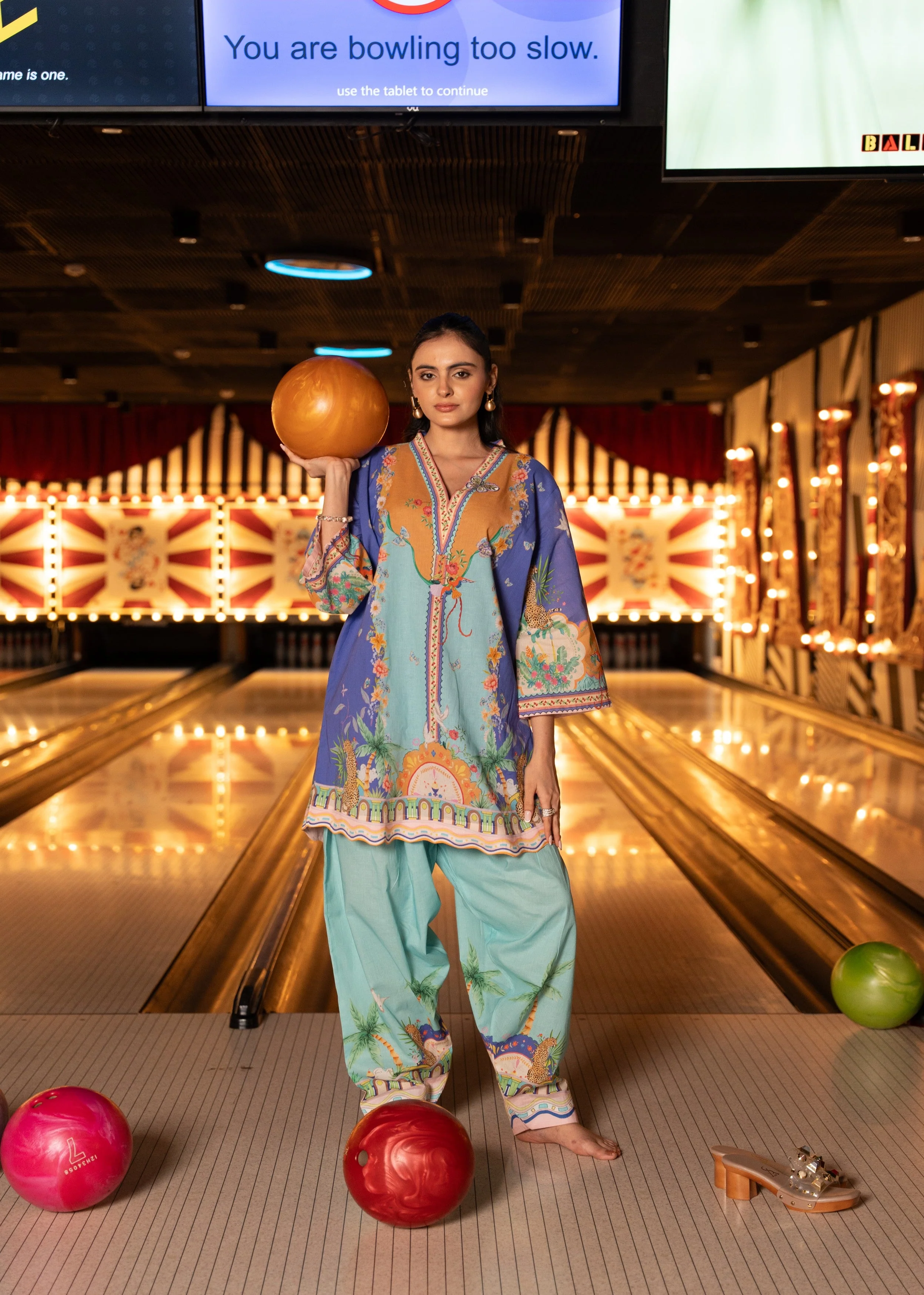 Tropical Azure Printed Cotton Co-ord Set - Image 3
