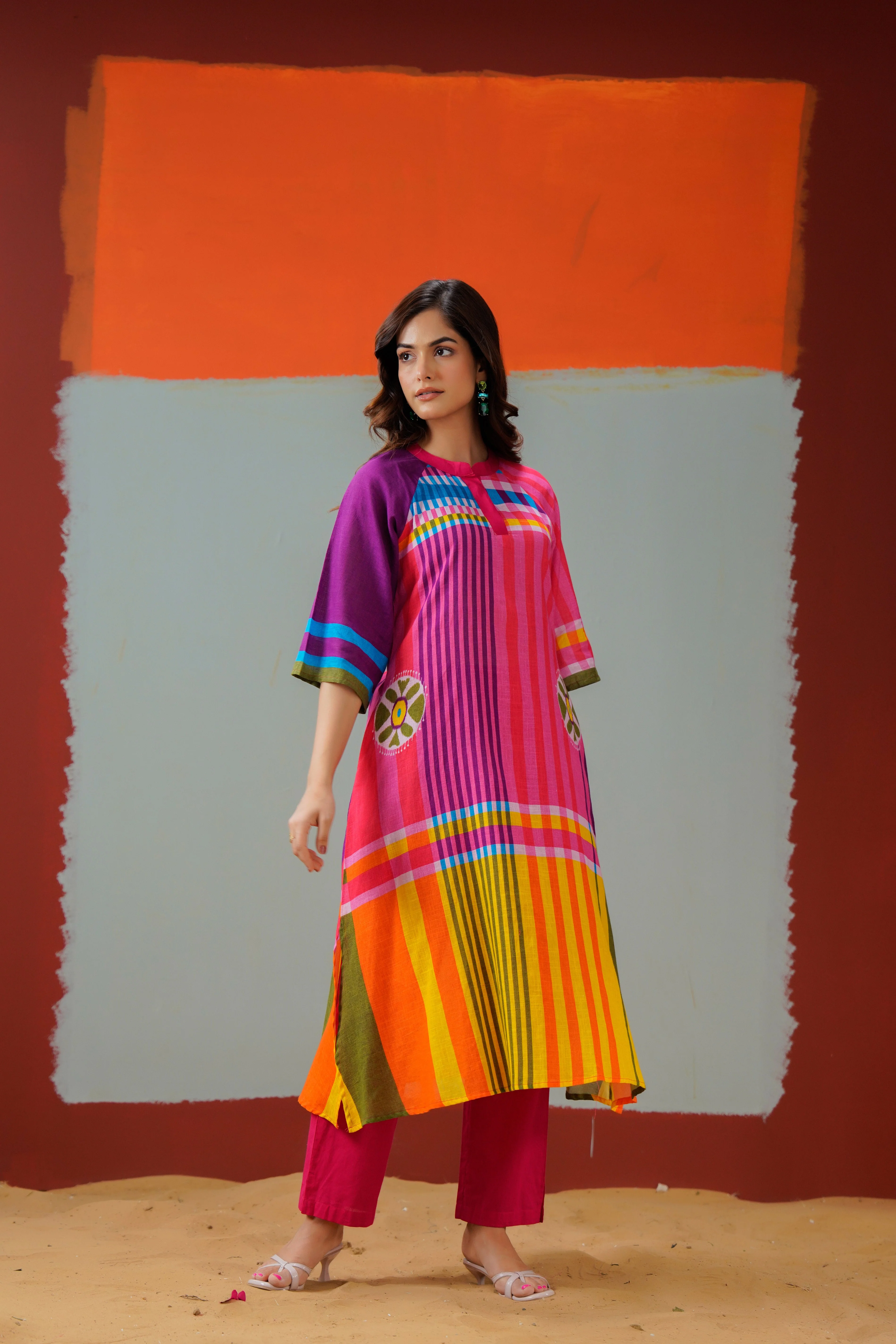 Prism Bloom Printed Cotton Kurta Set - Image 4