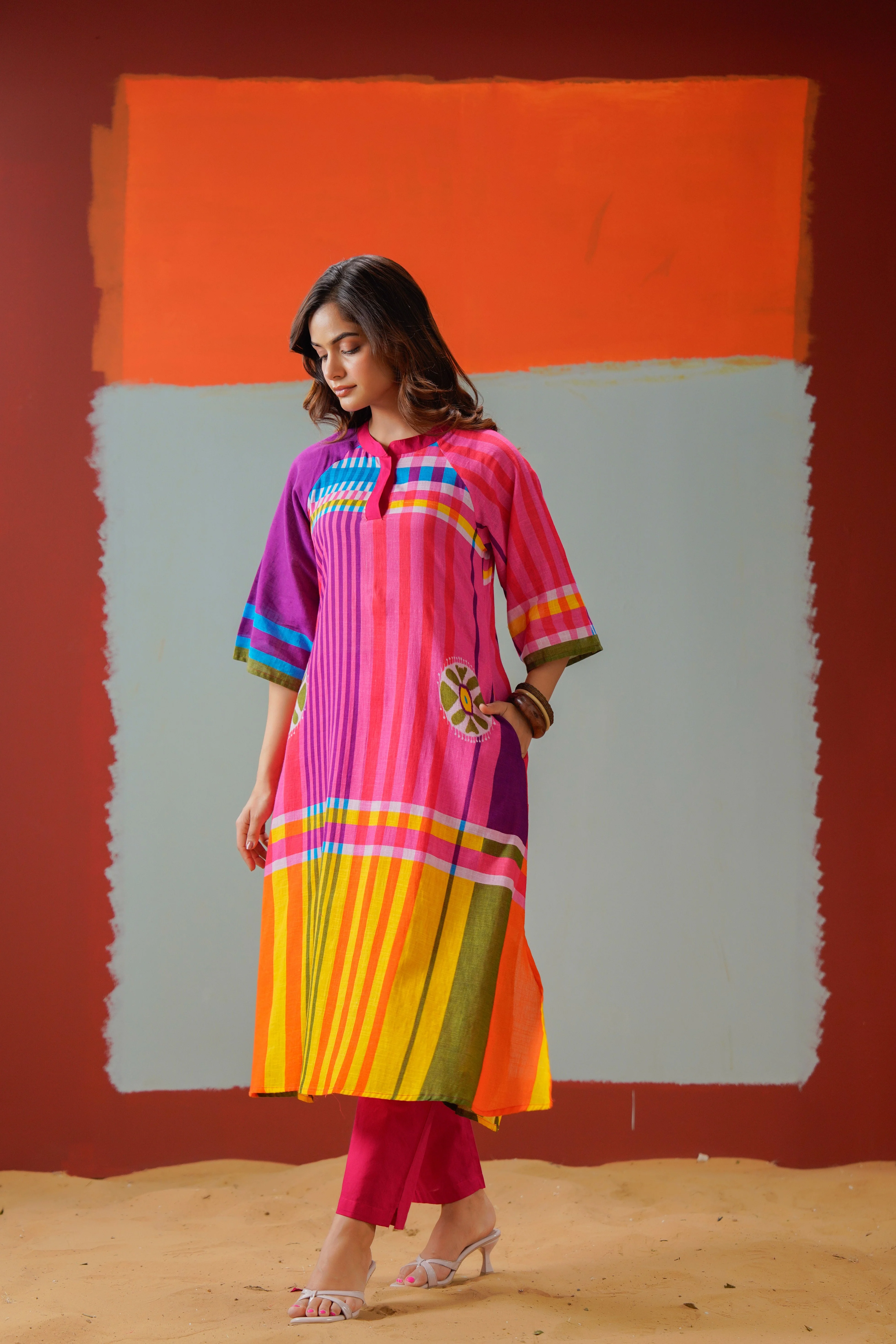 Prism Bloom Printed Cotton Kurta Set - Image 6