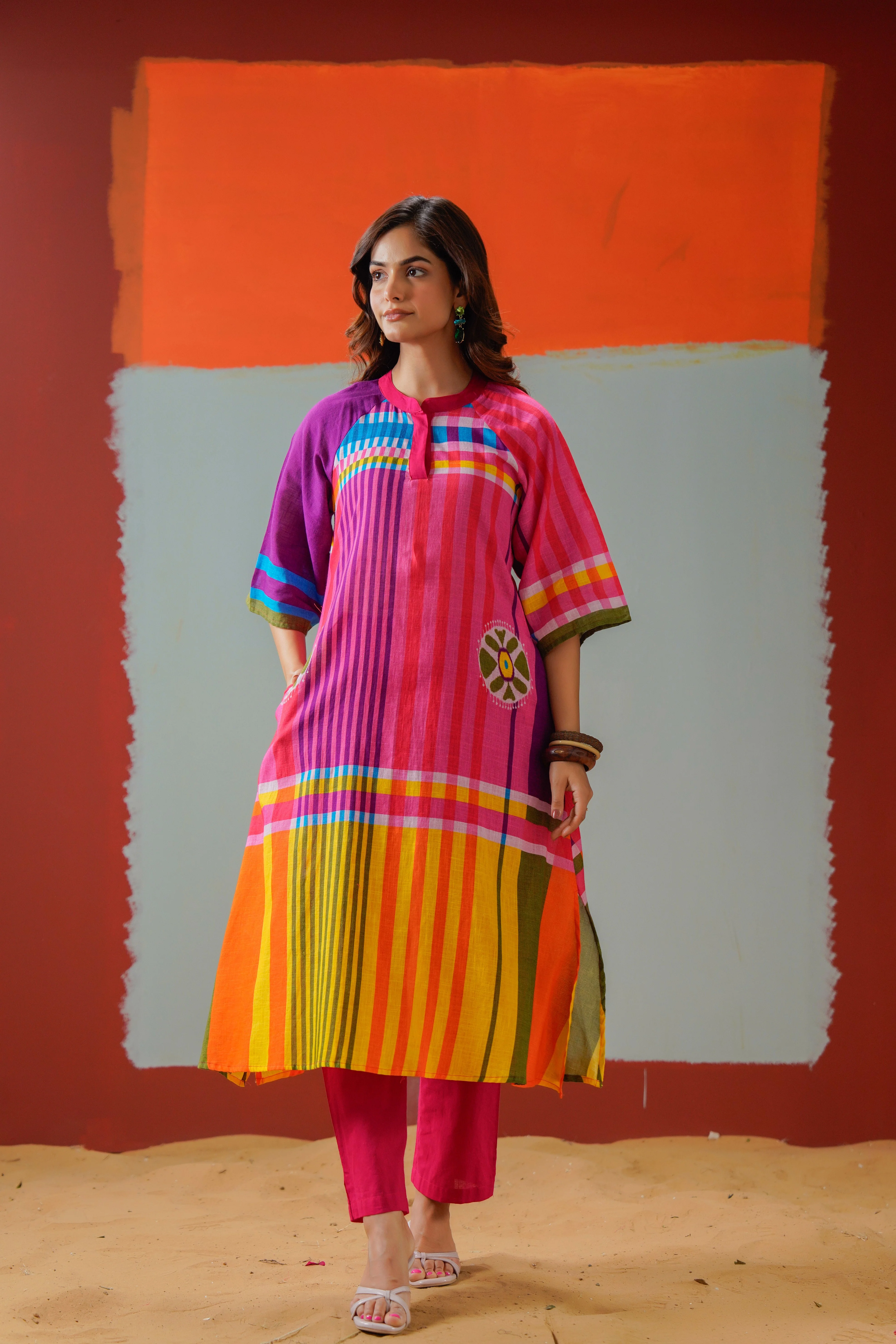Prism Bloom Printed Cotton Kurta Set - Image 7