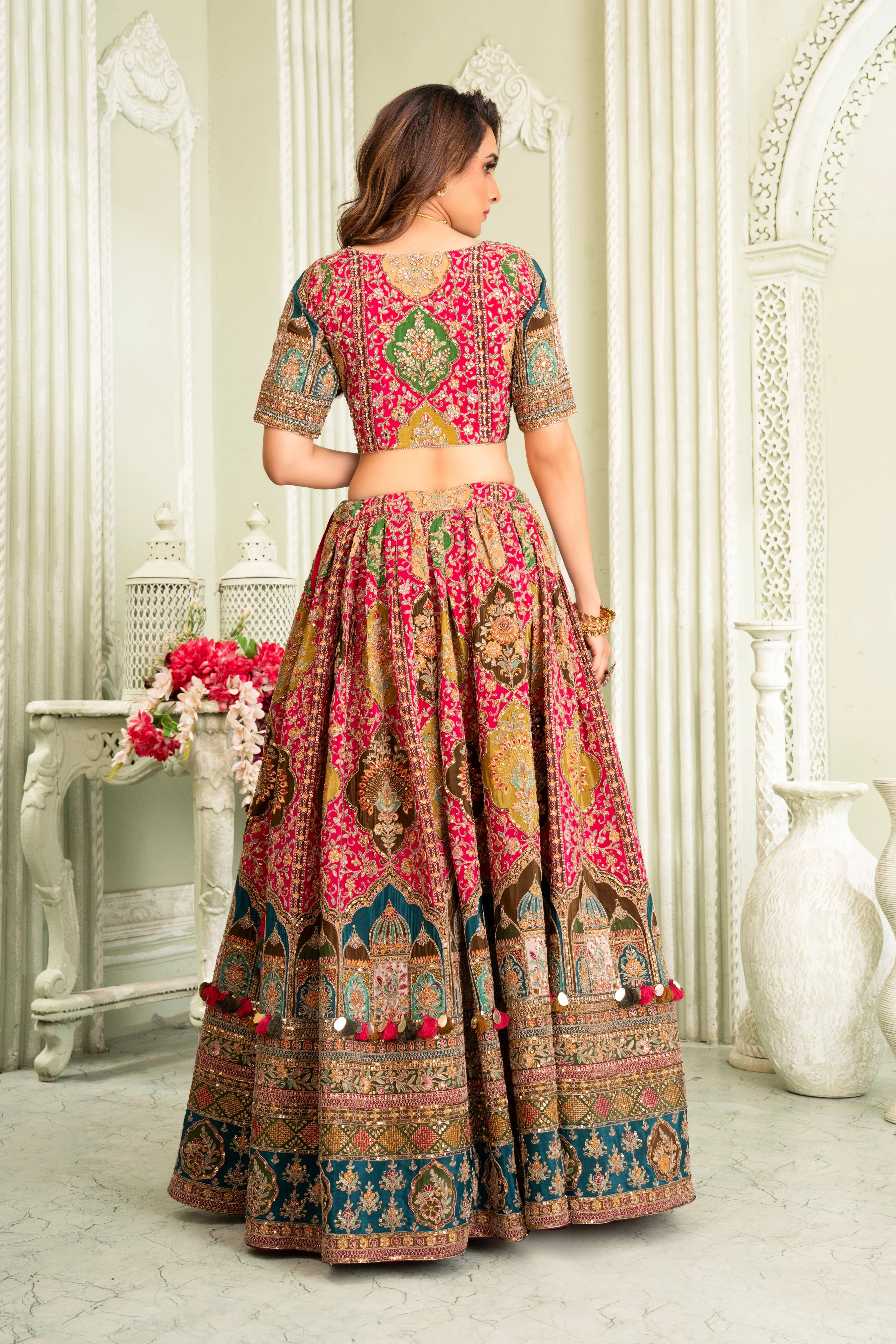 Pink Embellished Lehenga Set - Image 2