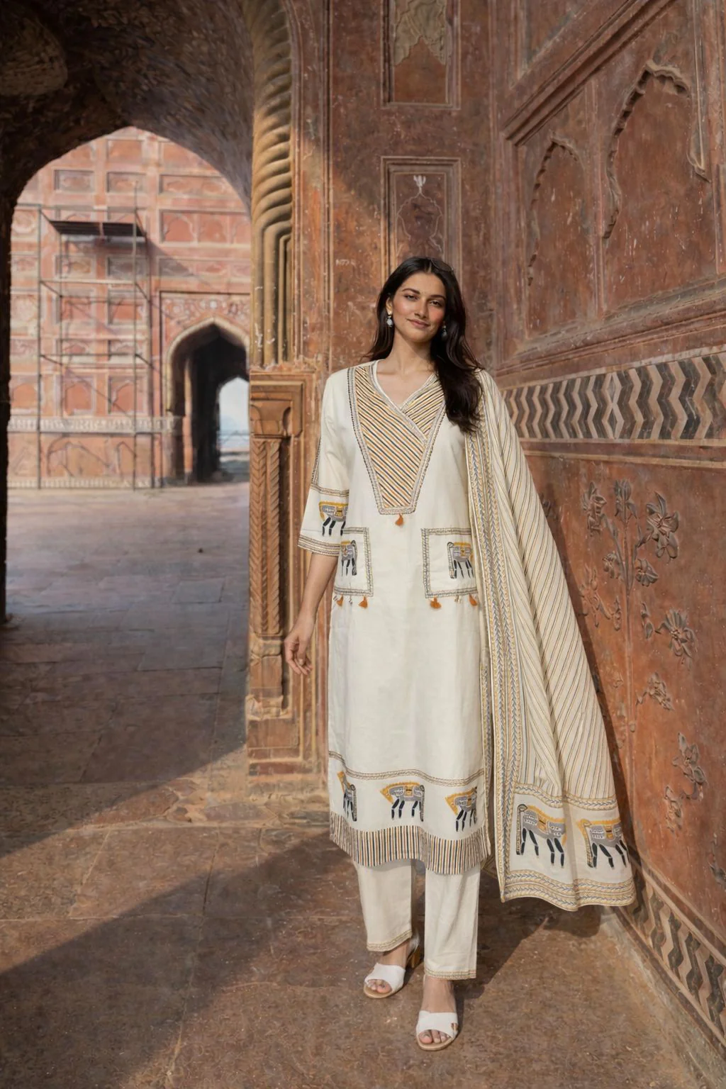 Sunlit Heritage Printed Organic Cotton Pant Set