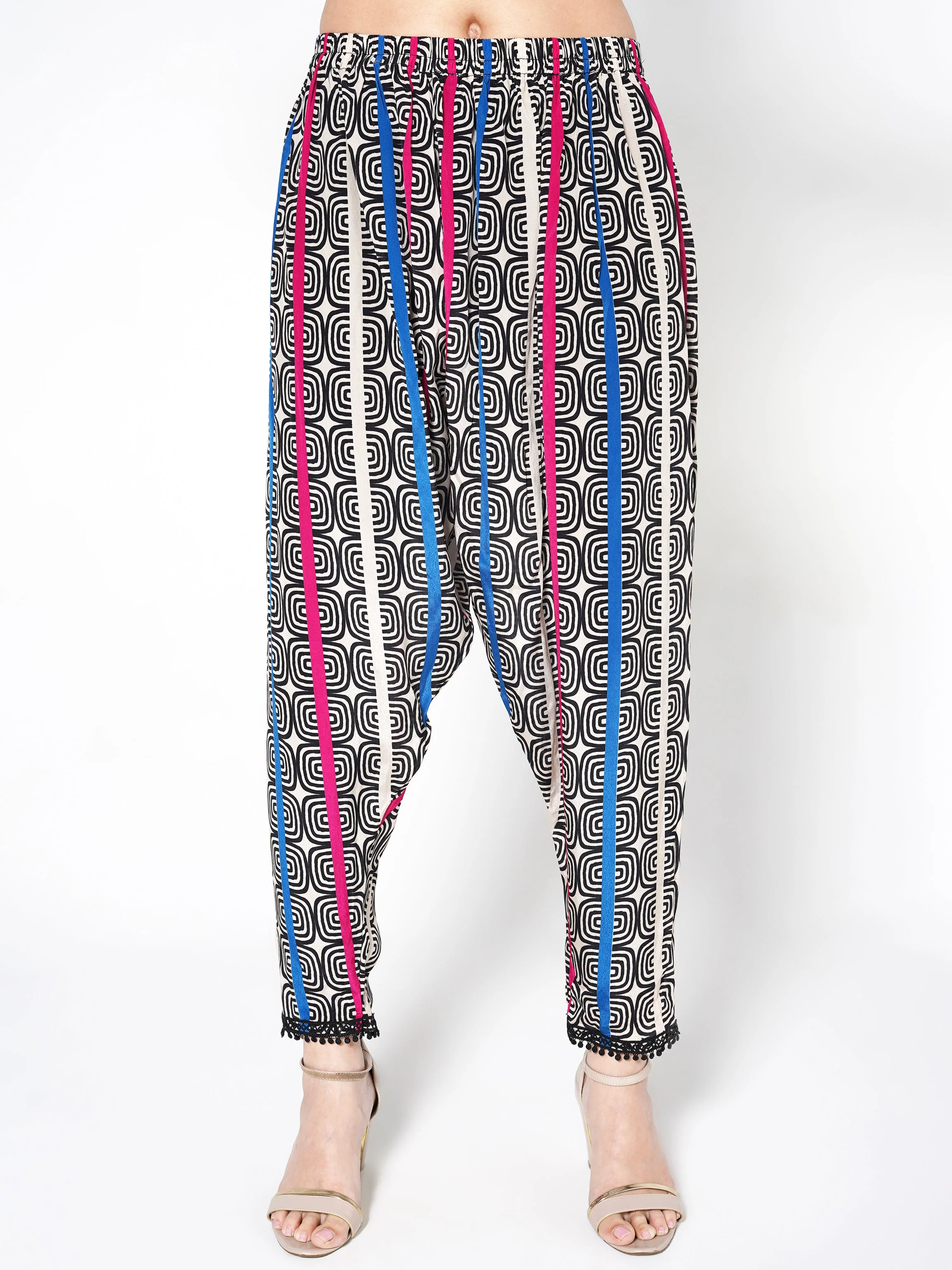 Blue and Multicolor Printed Crepe Silk Co-Ord Set - Image 5