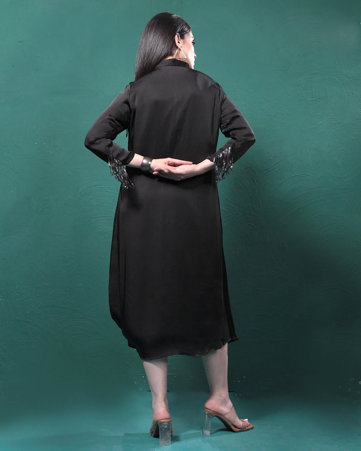 Black Martini Long Shirt Dress - Image 5