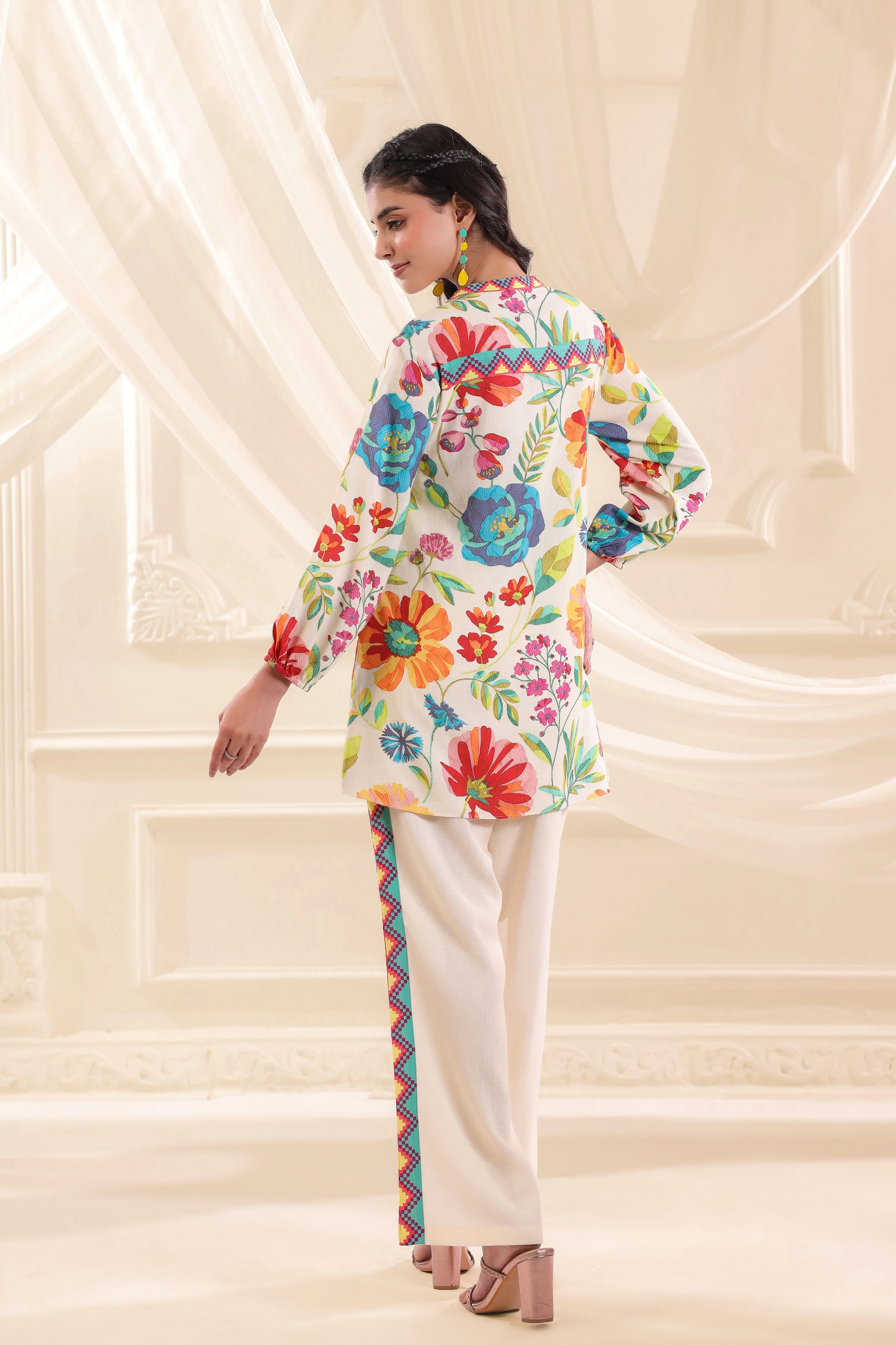 Rainbow Hues Printed Linen Co-Ord Set - Image 5