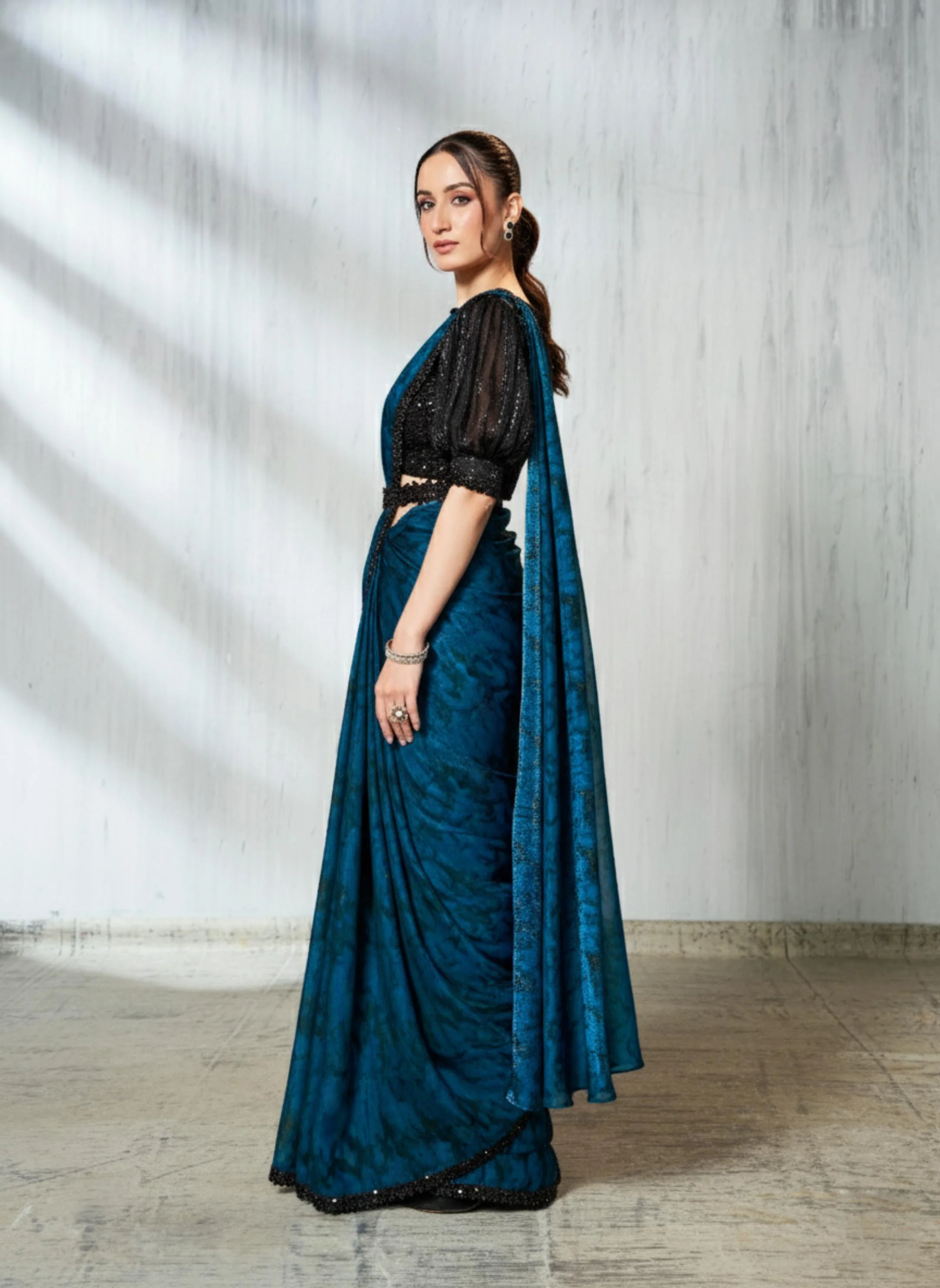 Rama Elegance Two-Tone Satin Silk Saree - Image 6