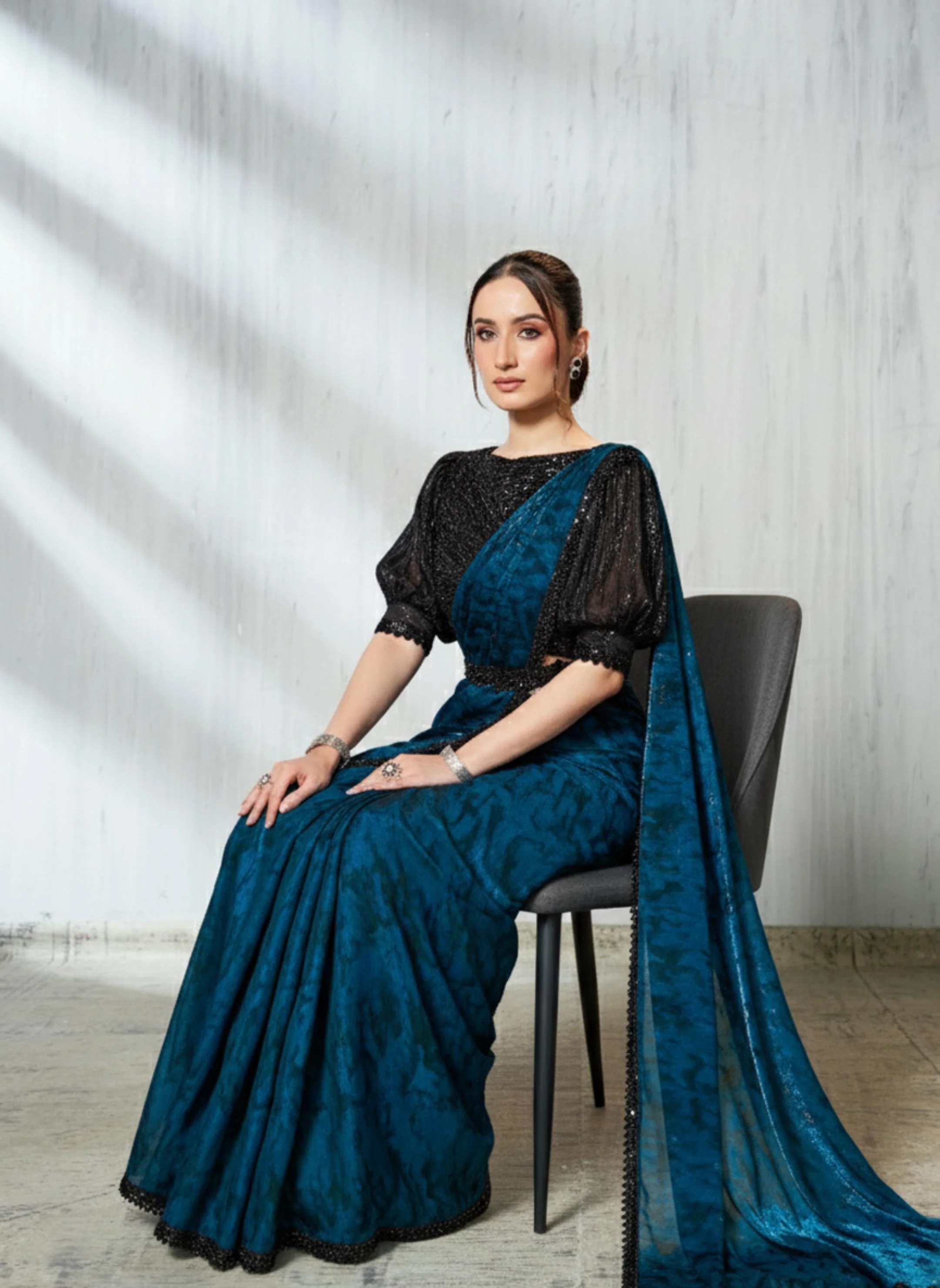 Rama Elegance Two-Tone Satin Silk Saree - Image 7