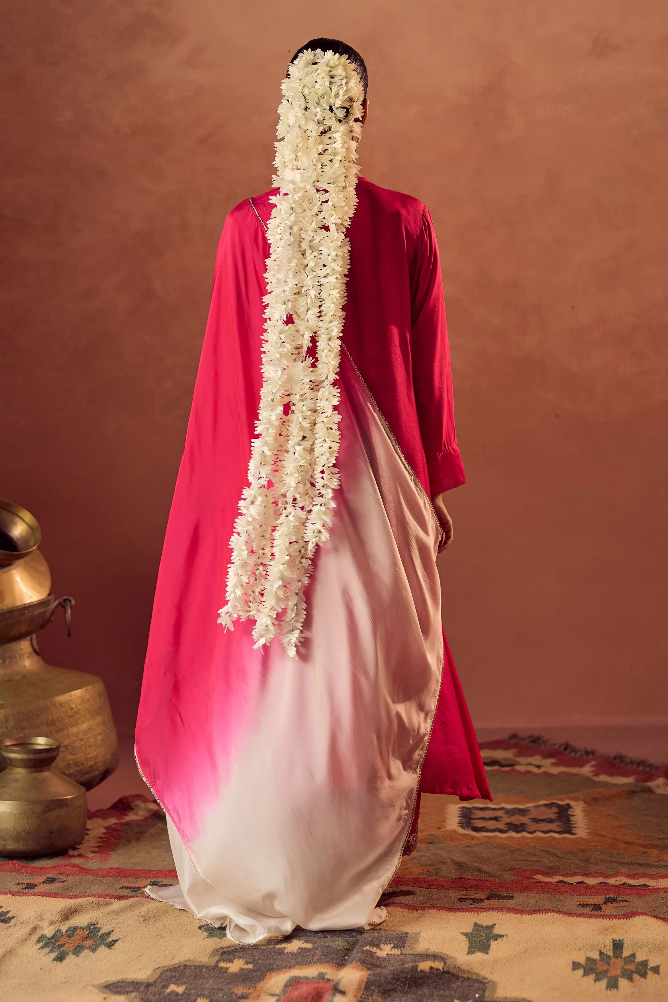 Rani Pink Embellished Raw Silk Pant Set - Image 5