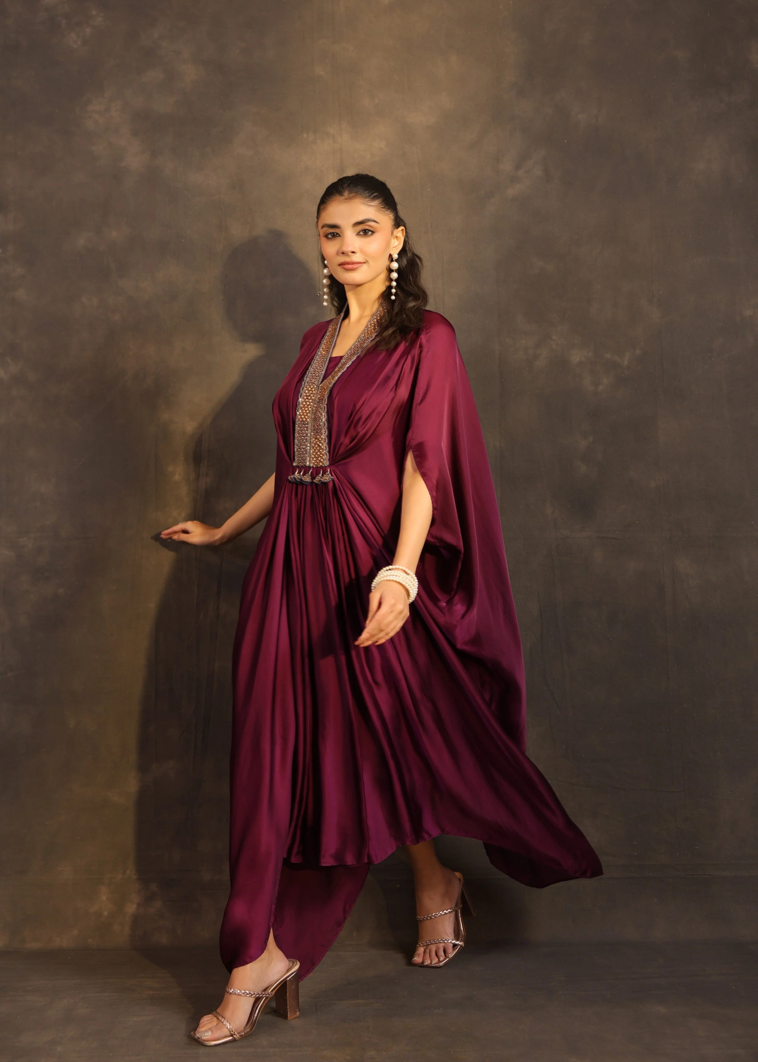 Mulberry Regal Embellished Satin Silk Dress - Image 4