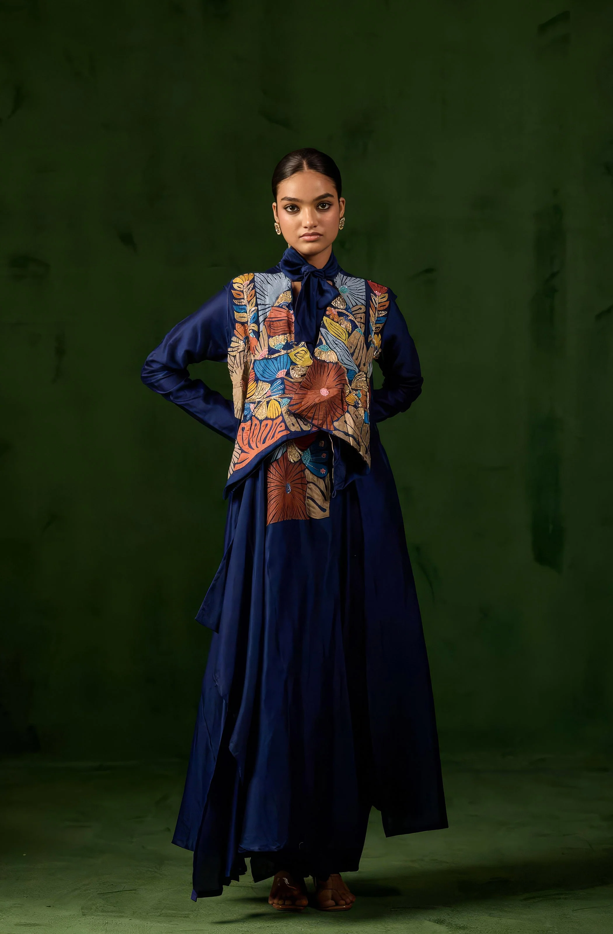 Rich Blue Embellished Premium Silk Kurta Set