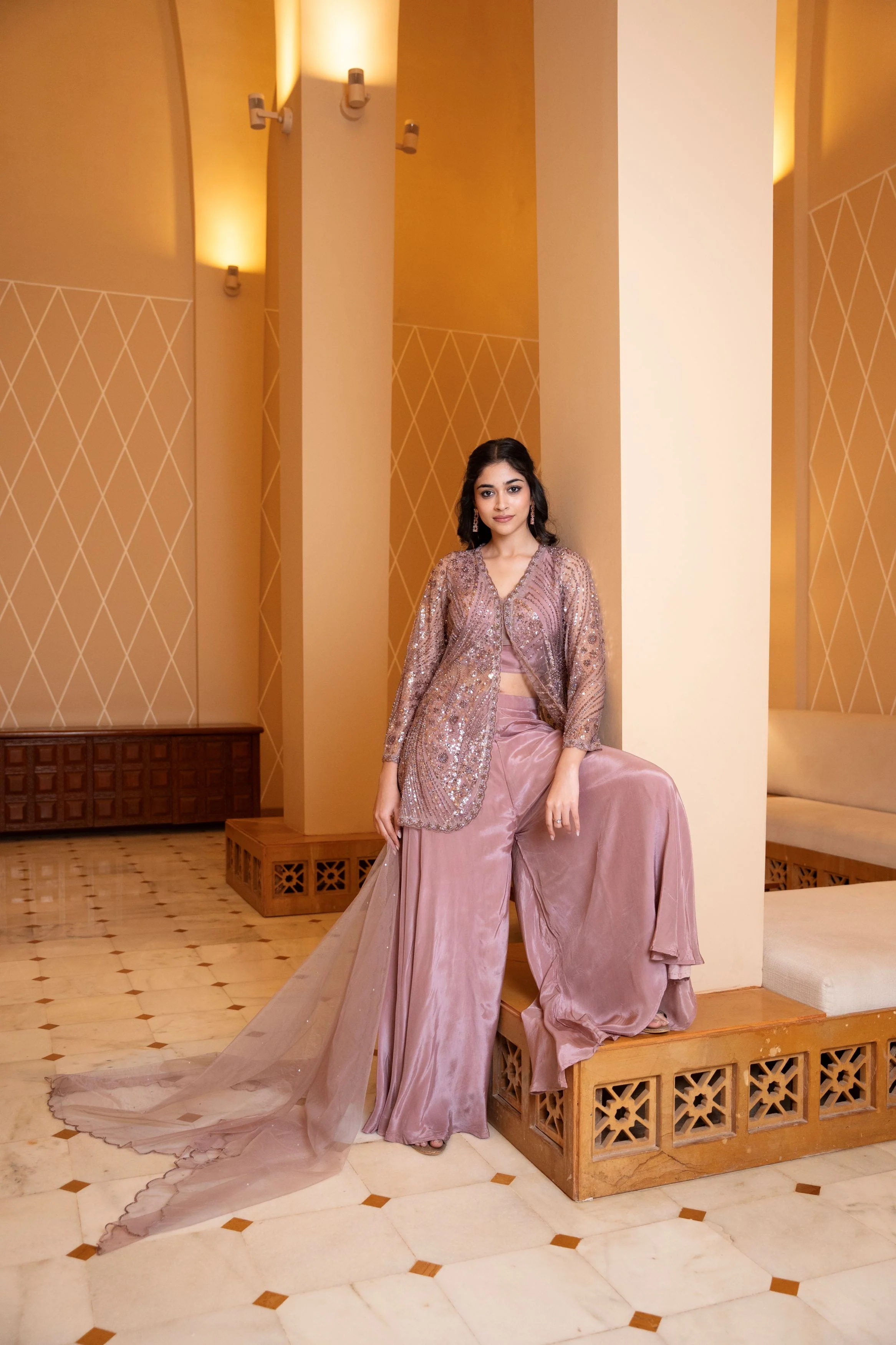 Rose Mauve Palazzo Set - Image 3