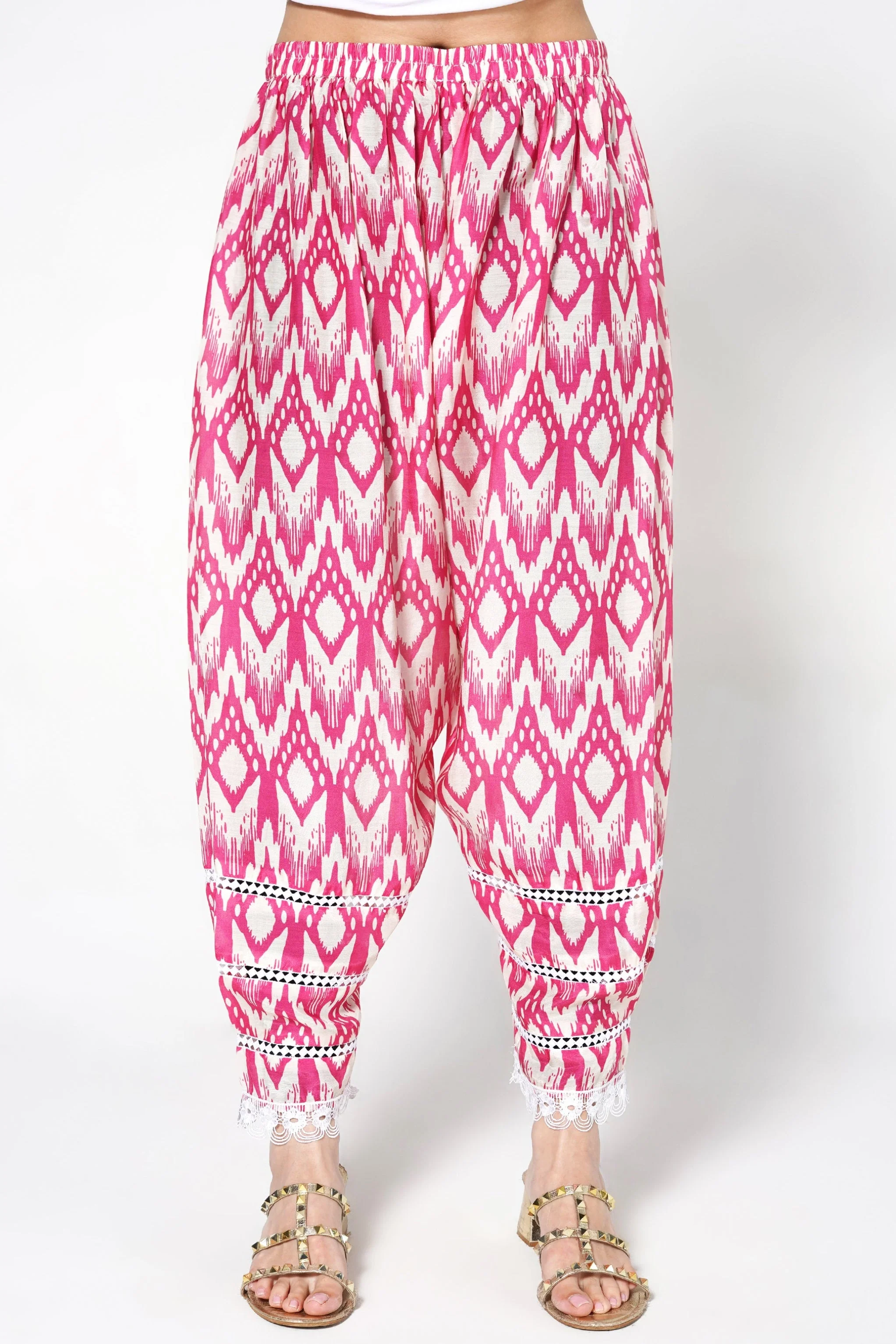 Rose Pink Printed Linen Silk Co-Ord Set - Image 4