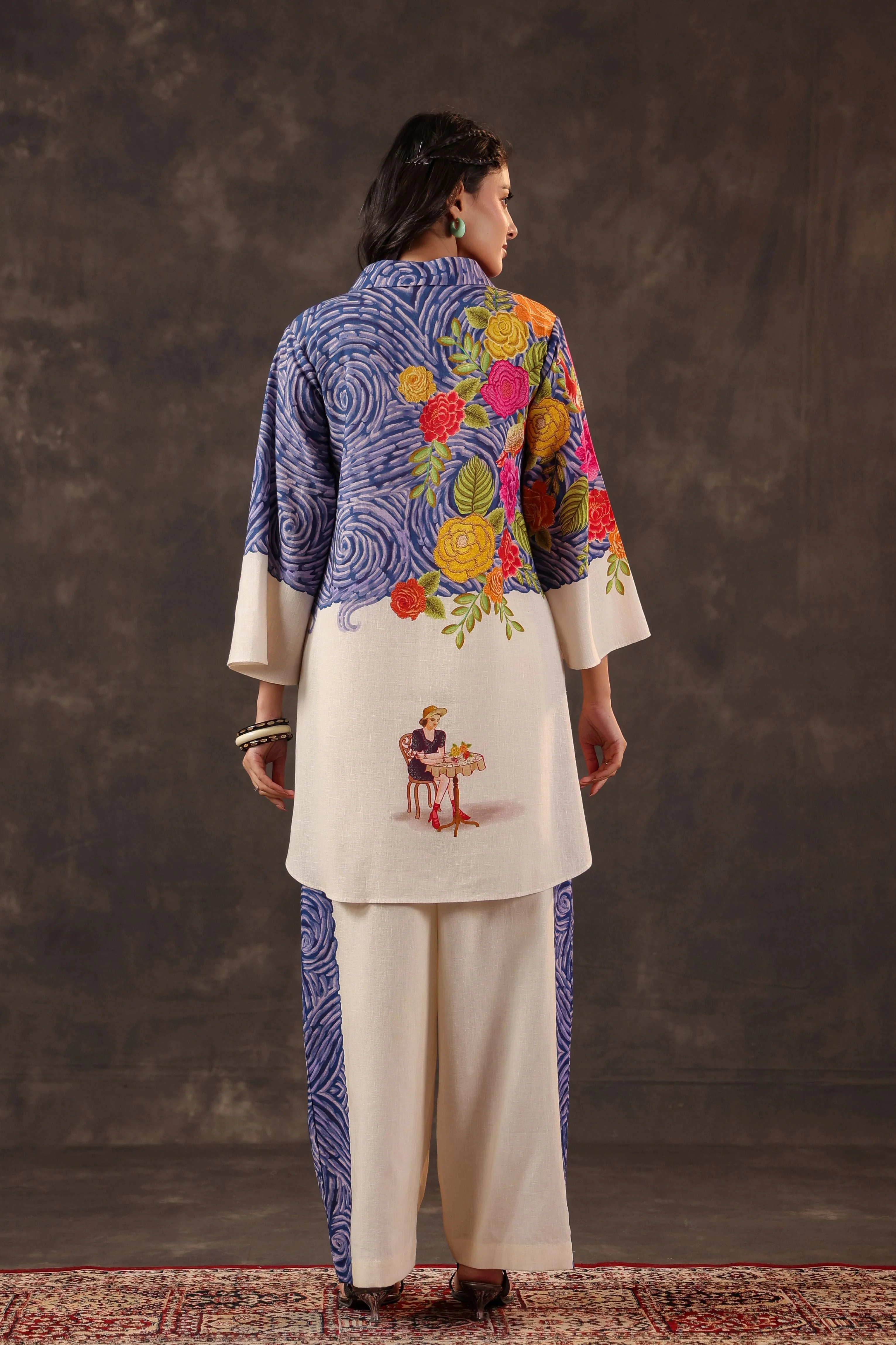 Sand Ivory Printed Linen Co-Ord Set - Image 5