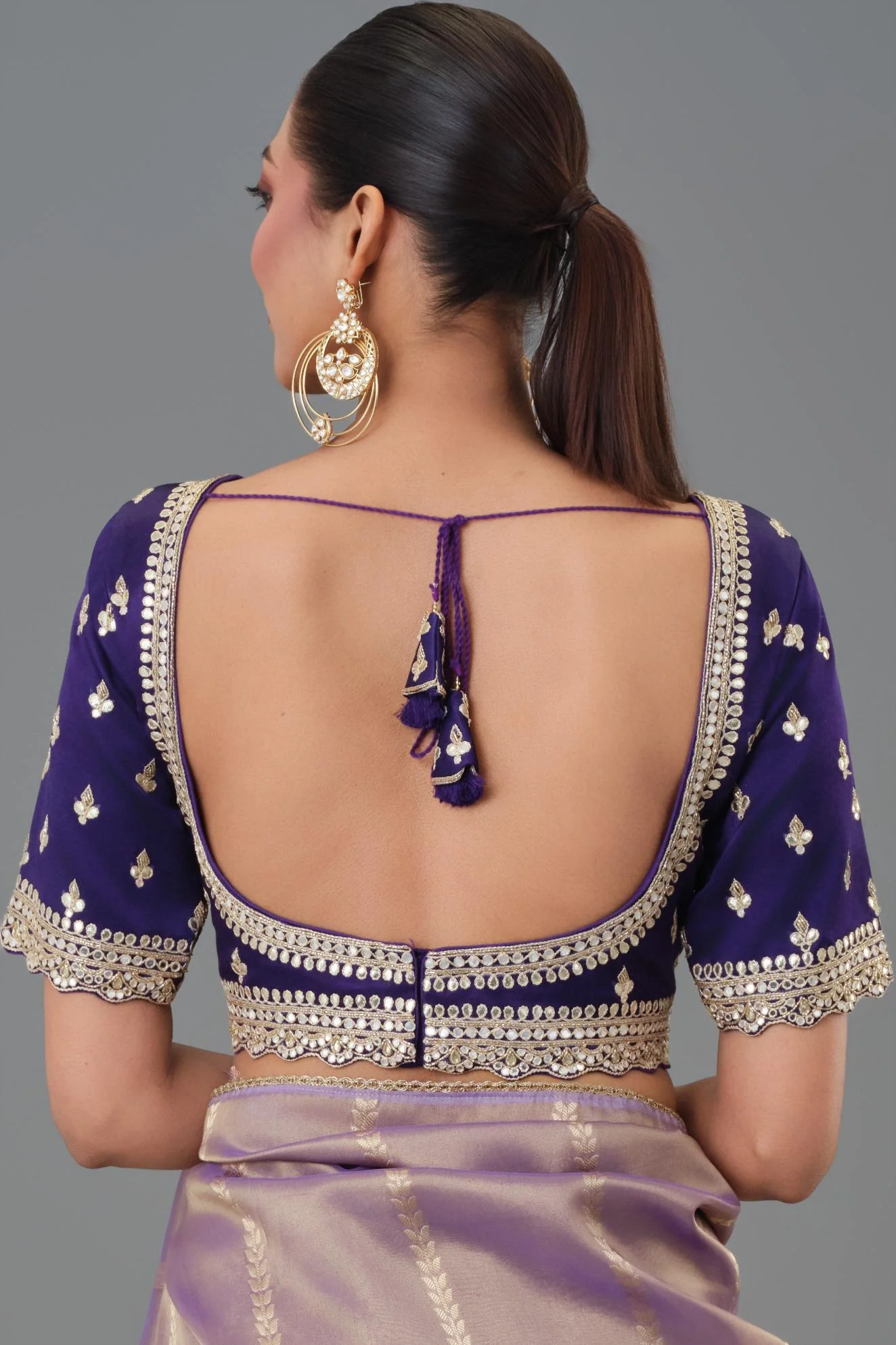 Shimmer Mauve Tissue Silk Saree - Image 8