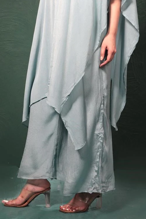Sky Blue Embroidered Kaftan Set - Image 9