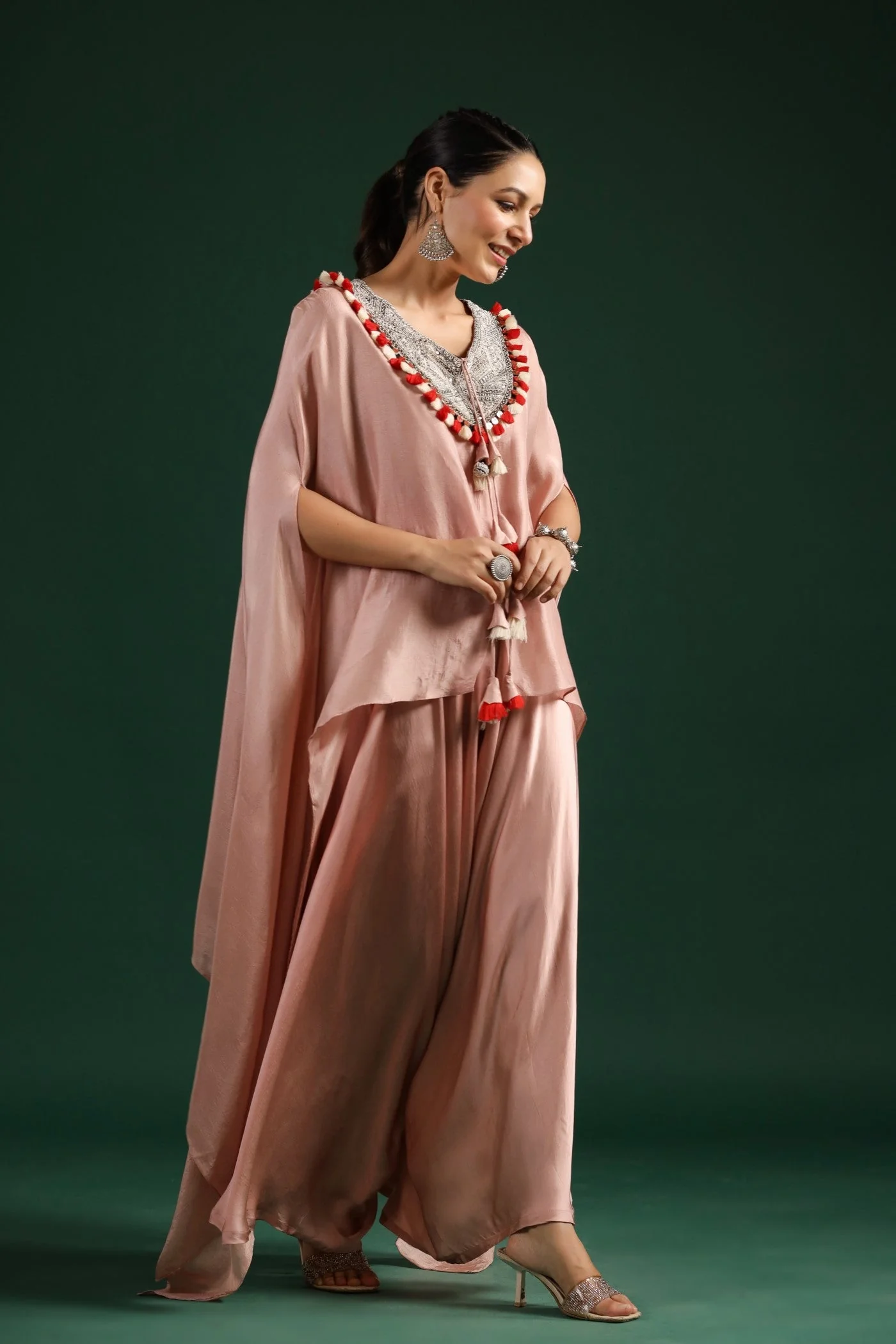 Soft Peach Embellished Palazzo Set - Image 4