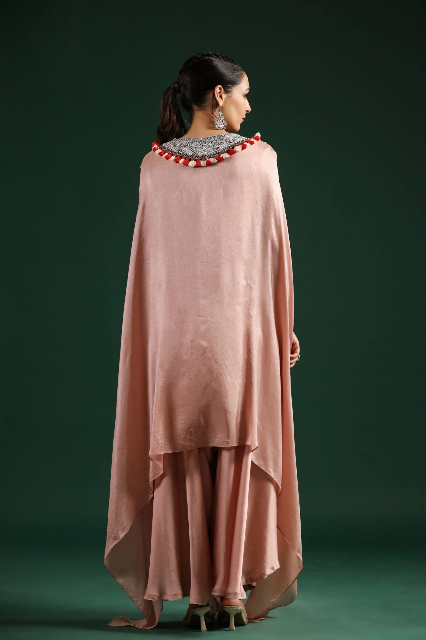 Soft Peach Embellished Palazzo Set - Image 7
