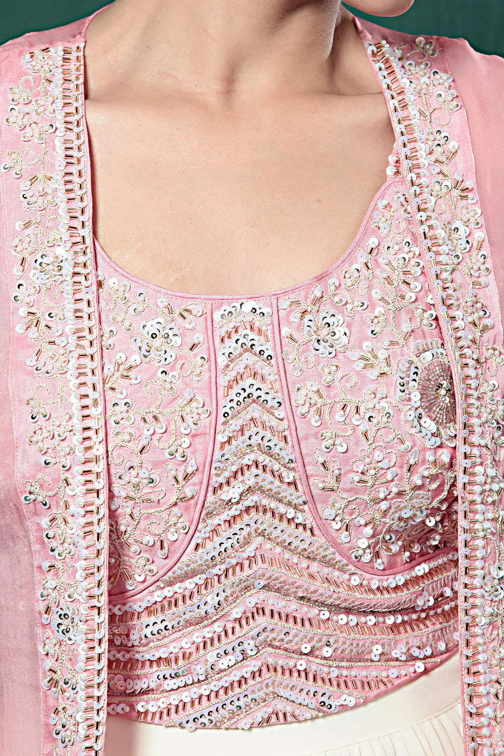 Soft Pink Ombre-Dyed Cape Set - Image 8