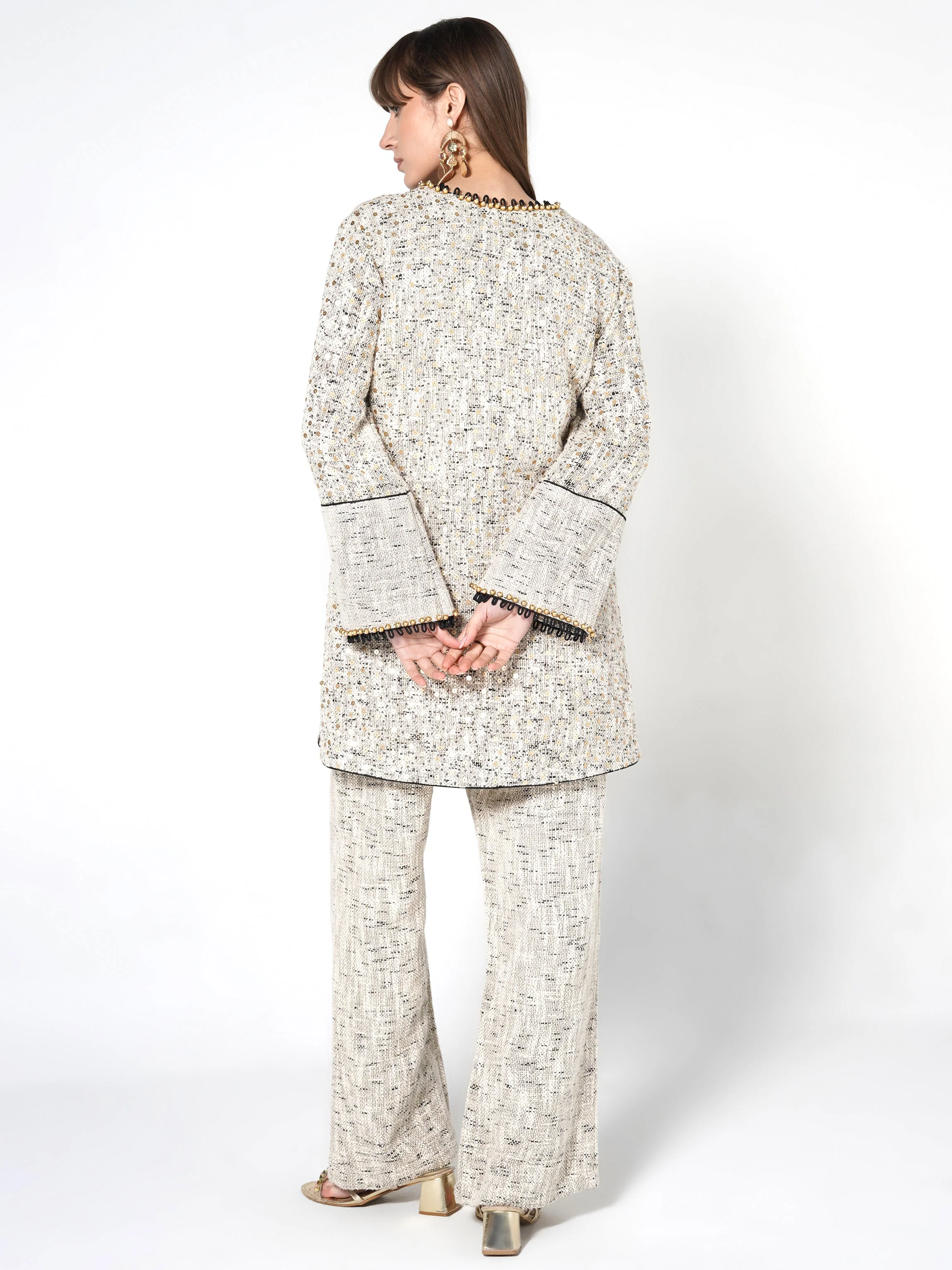 Speckled Beige Beaded Jute Co-ord Set - Image 6