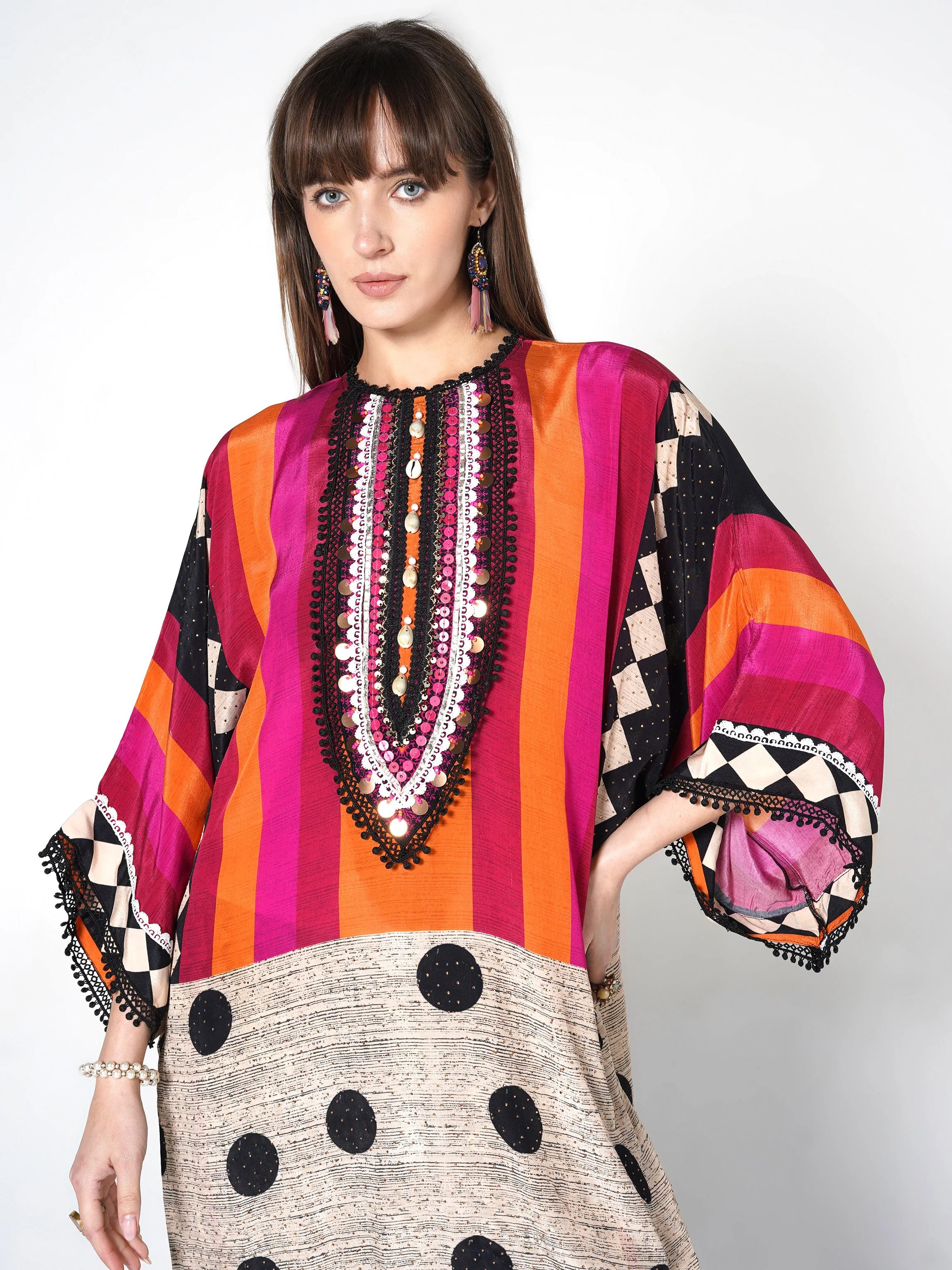 Sunset Tribal Printed Crepe Silk Co-Ord Set - Image 2