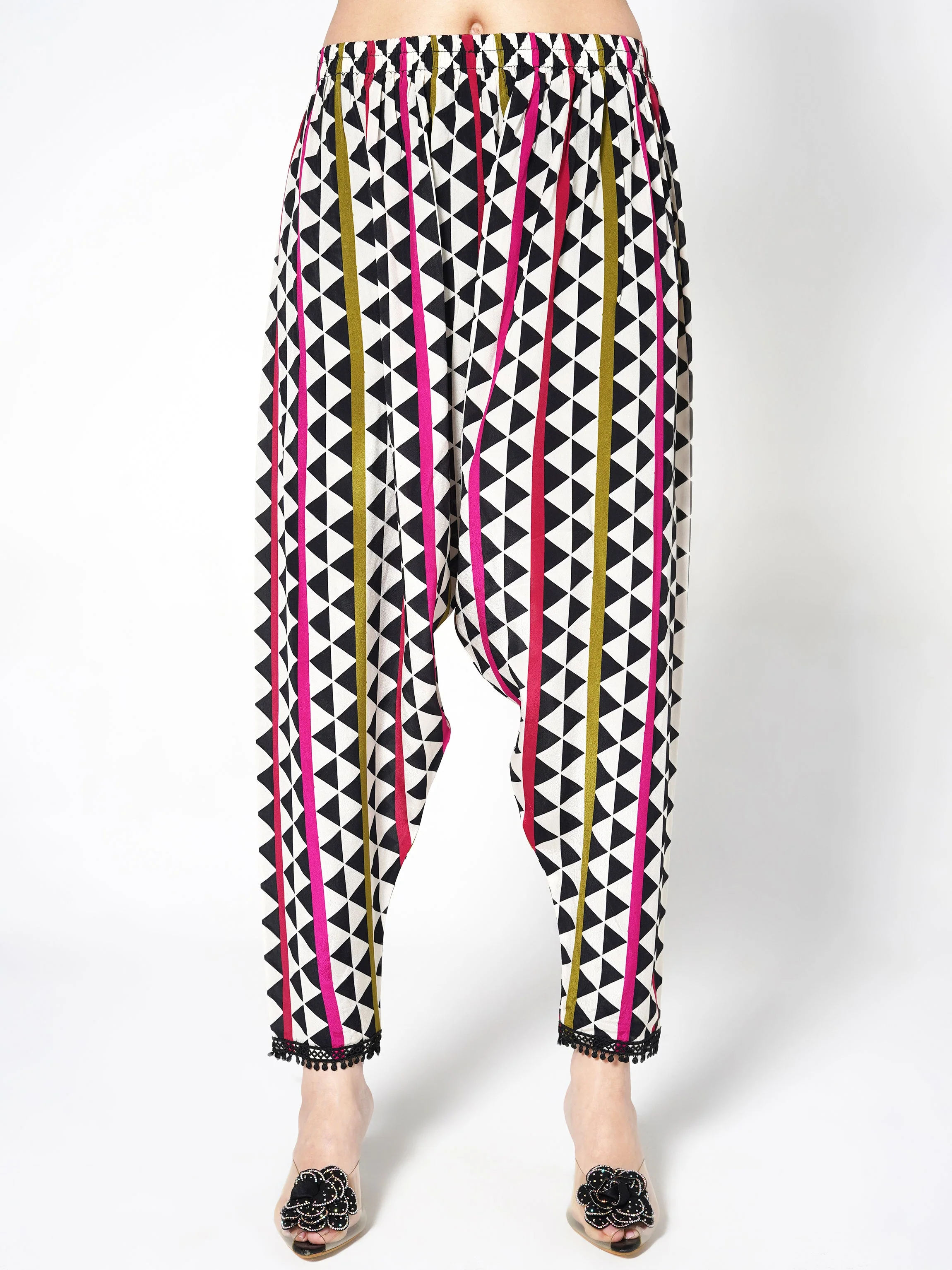 Sunset Tribal Printed Crepe Silk Co-Ord Set - Image 5