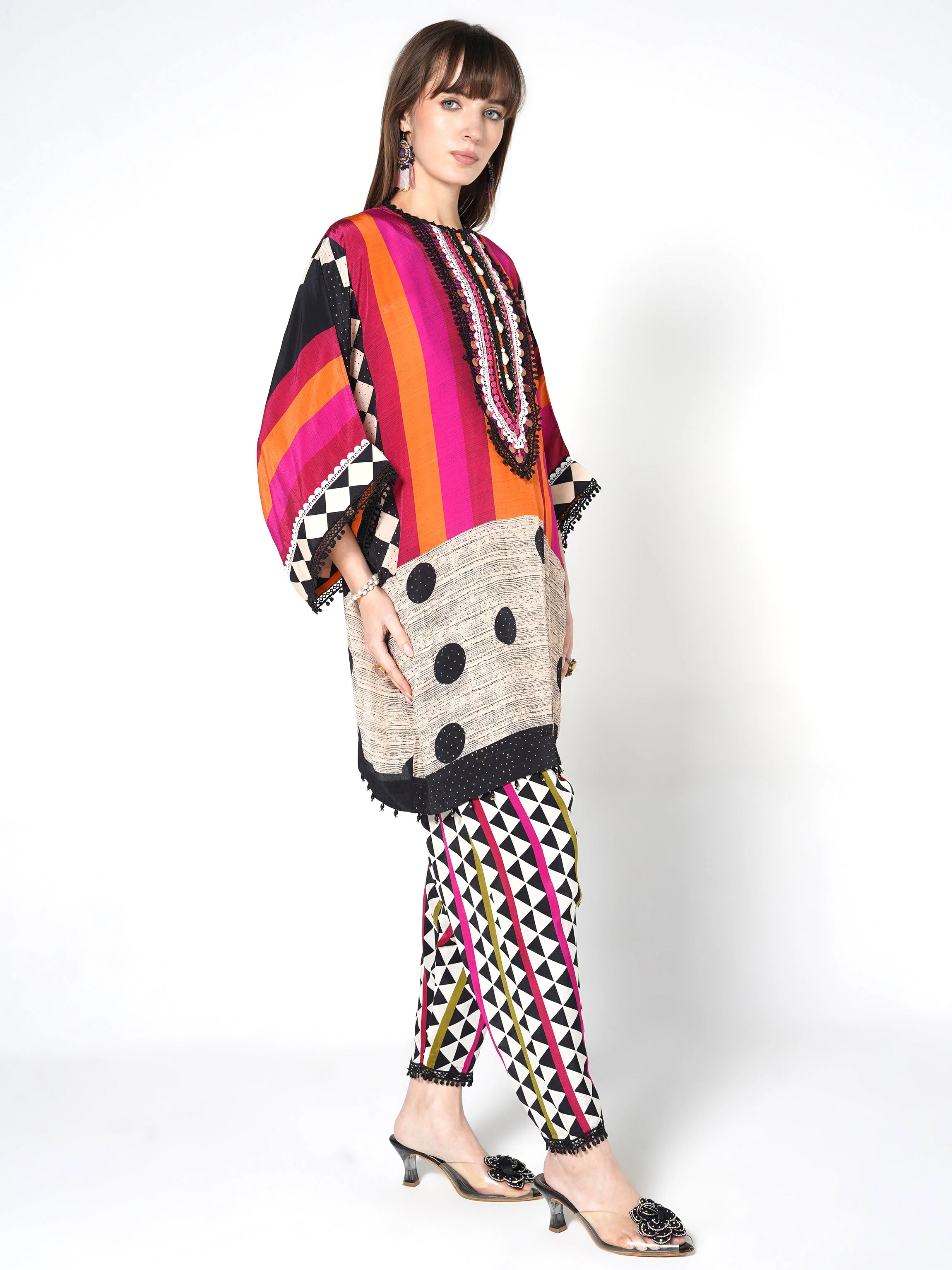 Sunset Tribal Printed Crepe Silk Co-Ord Set - Image 6