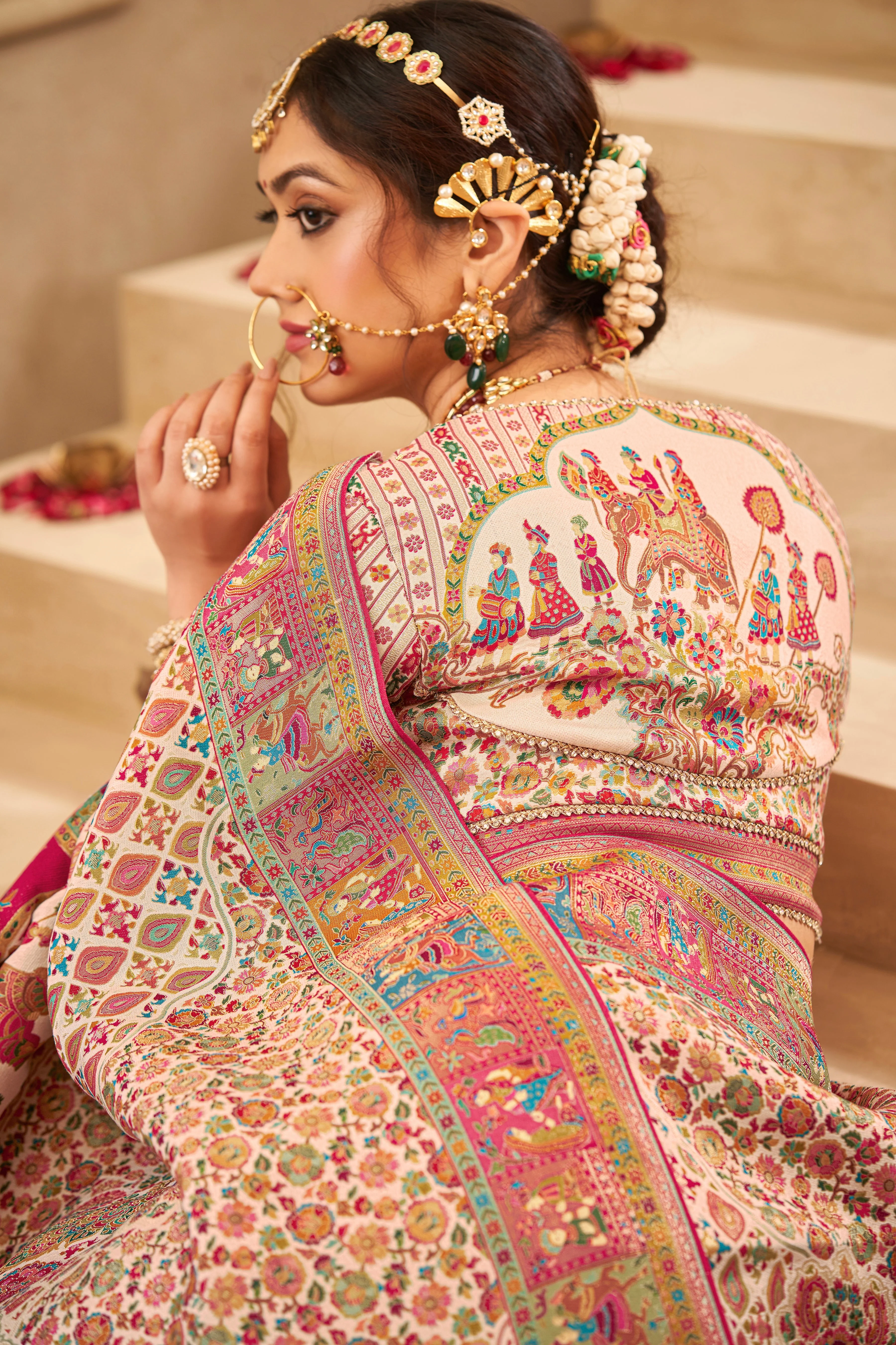 Traditional Multi Designer Tussar Rangkaat Silk Saree - Image 2