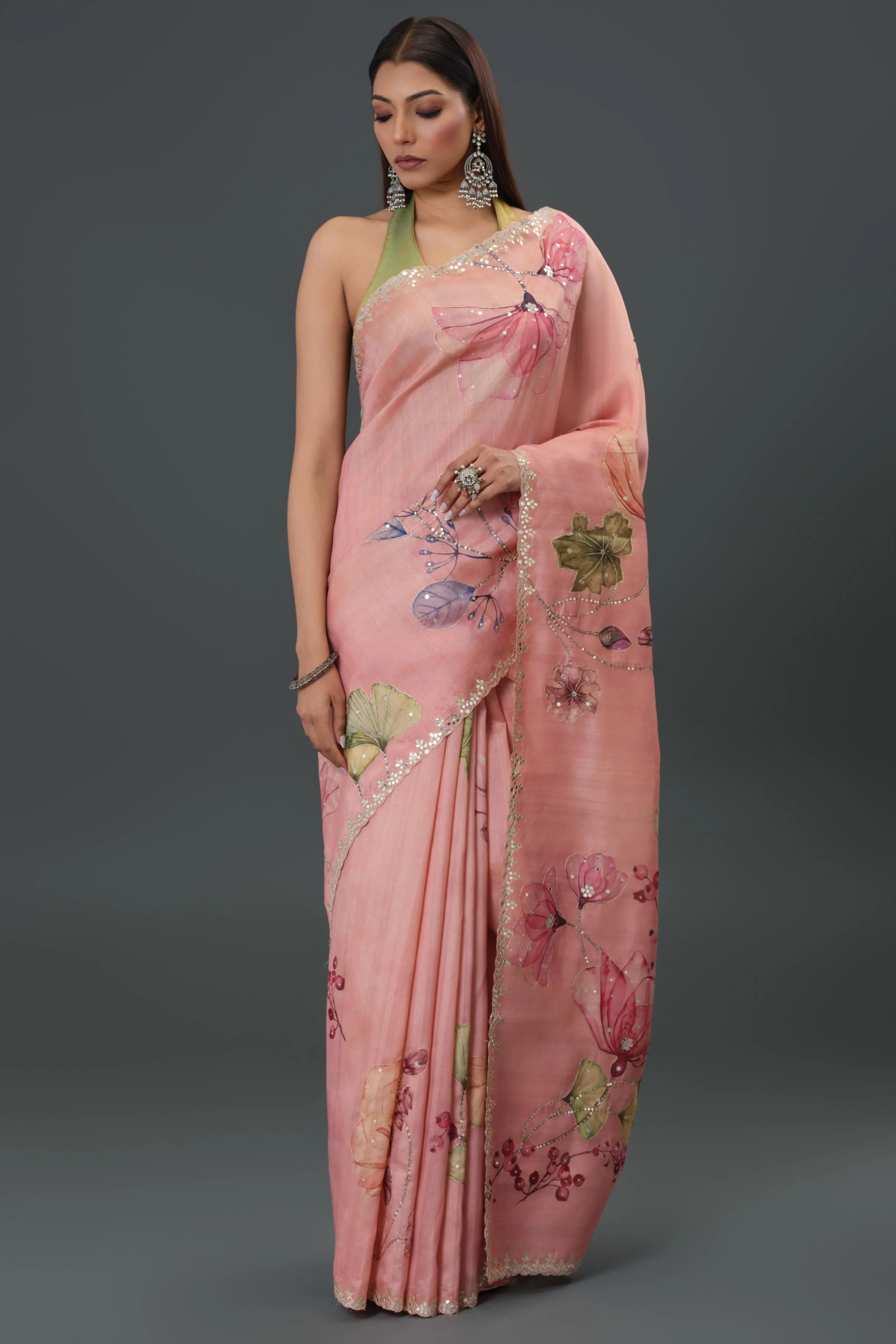 Pink Affair Tussar Silk Saree - Image 7