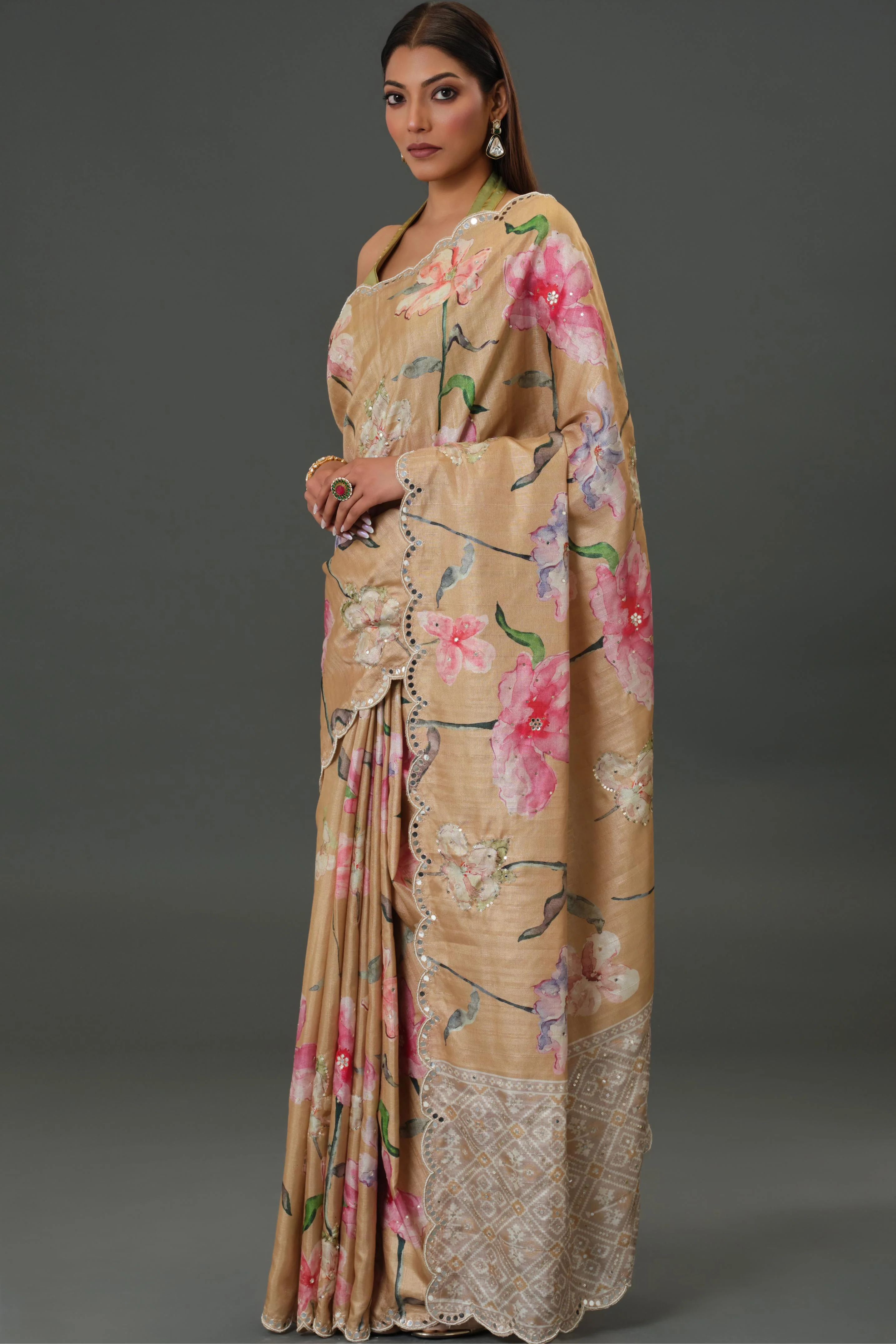Golden Hour Tussar Silk Saree - Image 4