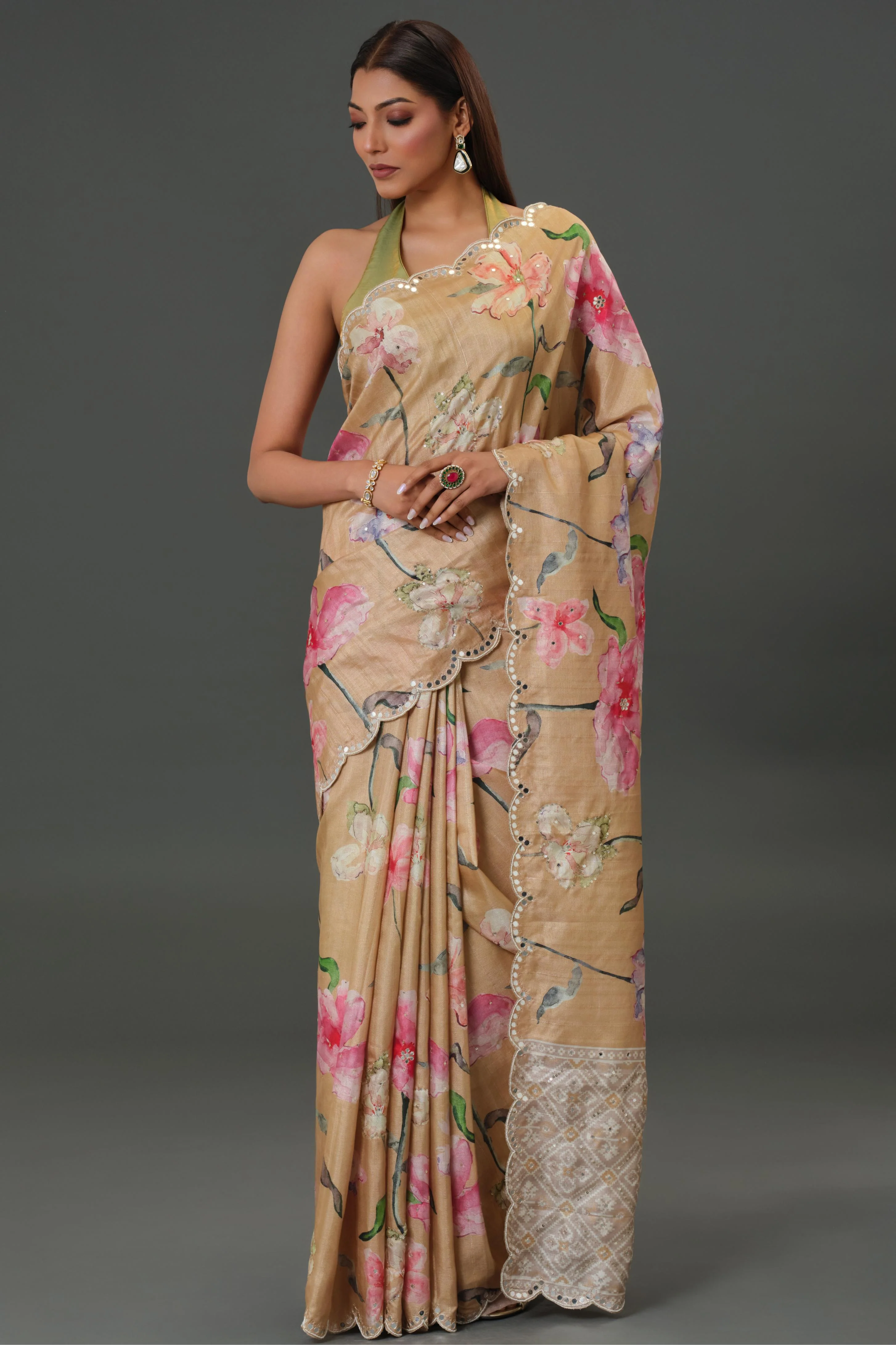 Golden Hour Tussar Silk Saree - Image 5