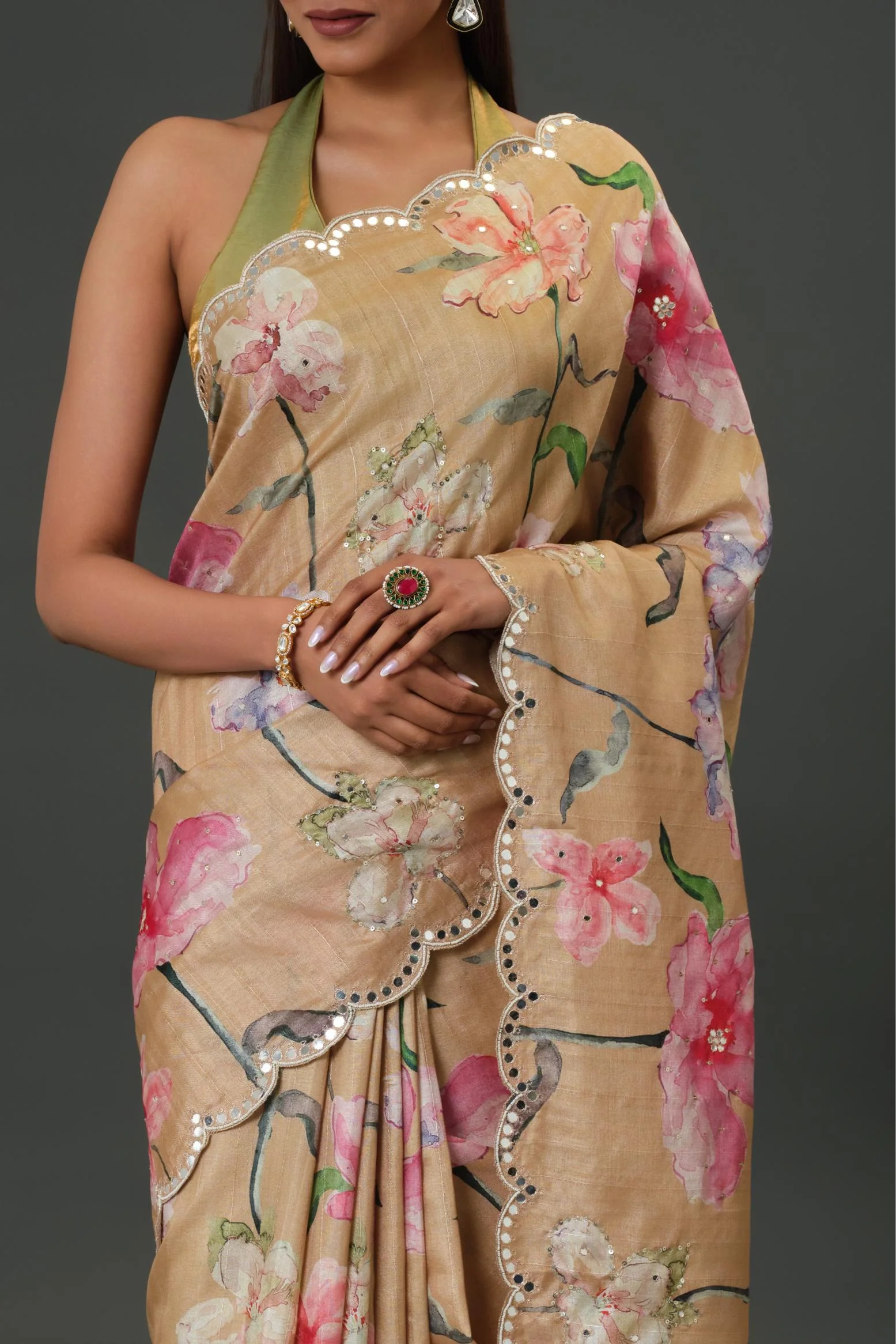 Golden Hour Tussar Silk Saree - Image 6