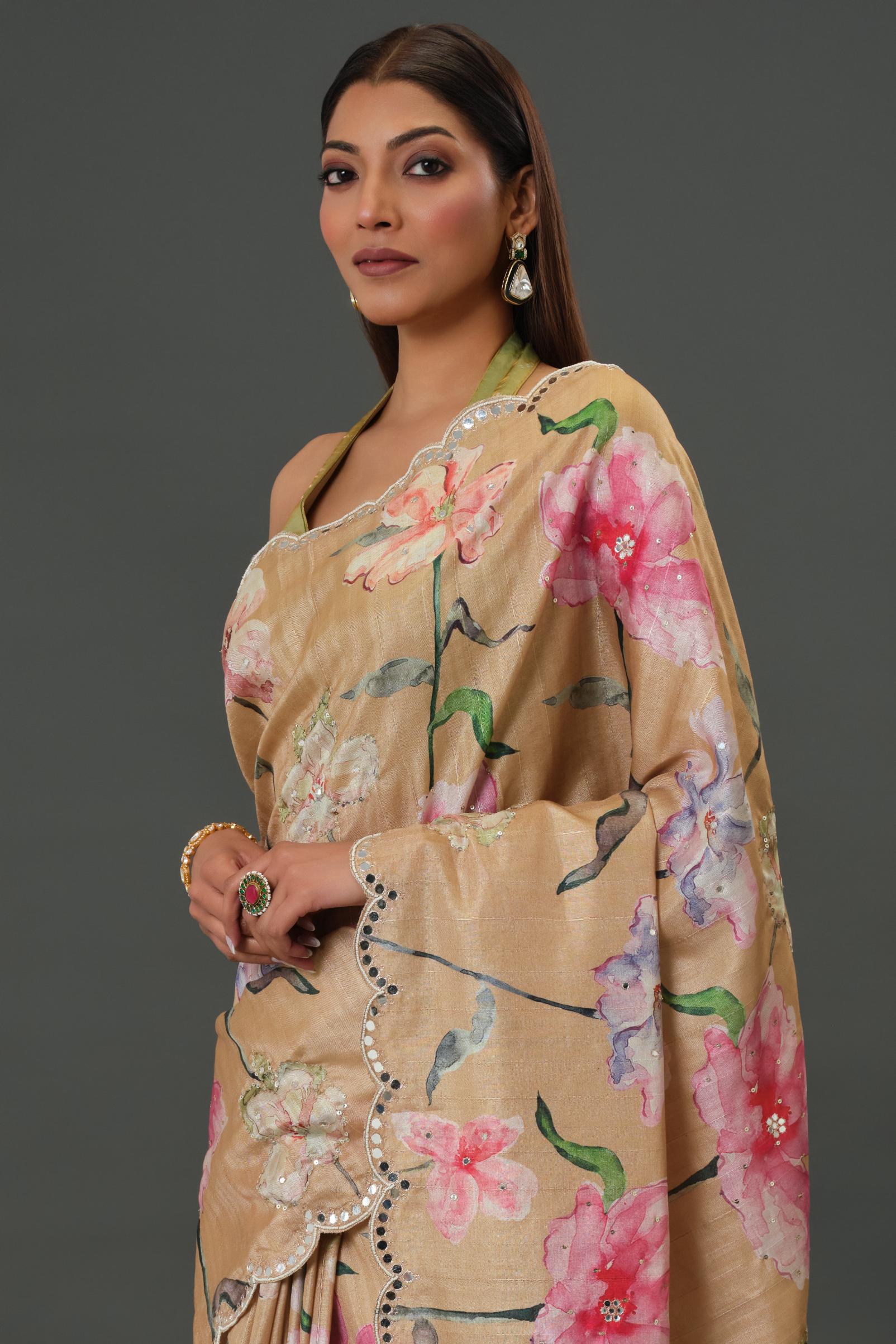 Golden Hour Tussar Silk Saree - Image 7