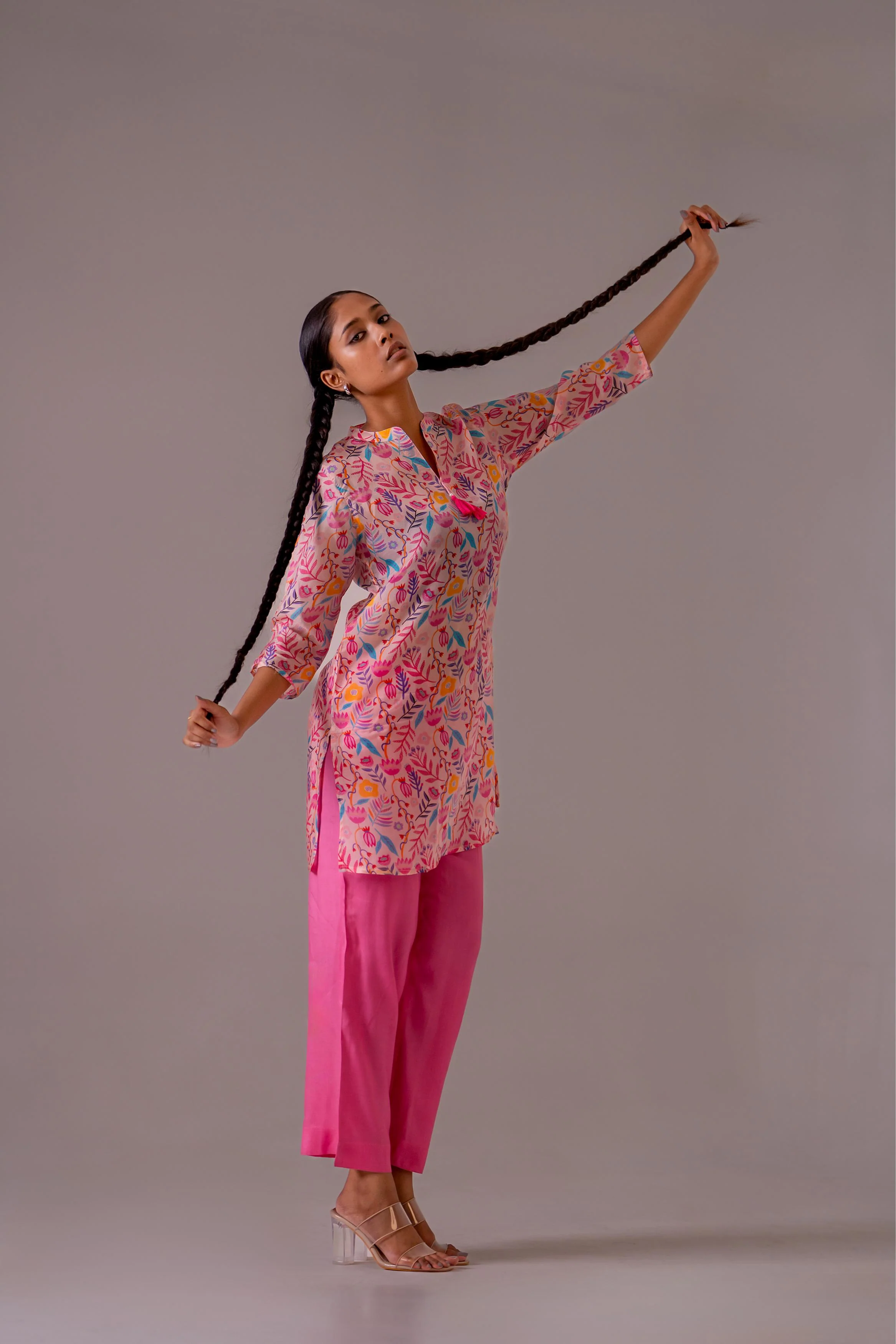 Vibrant Pink Floral Co-Ord Set - Image 3