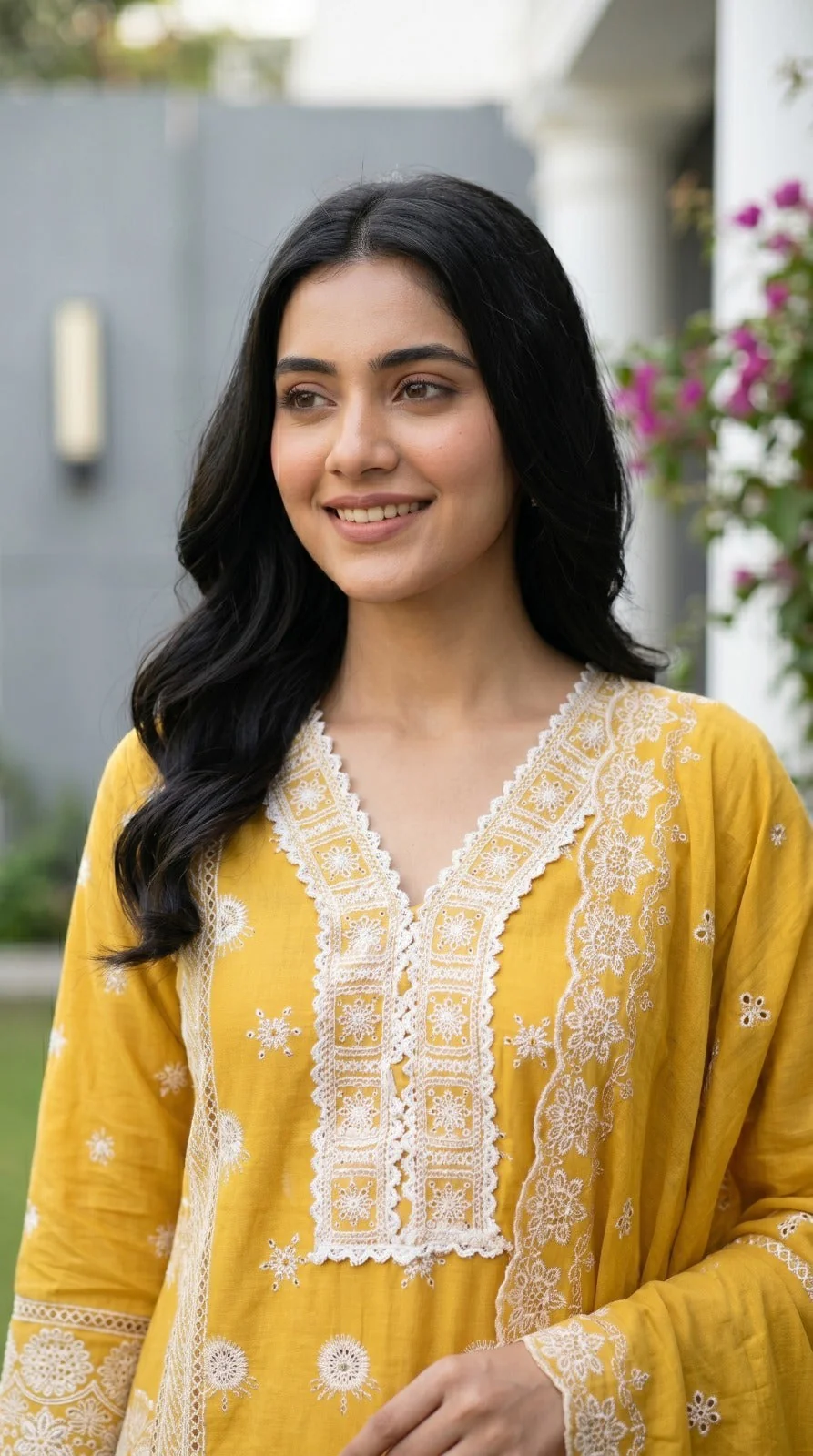 Mustard Meadow Embroidered Cotton Pant Set - Image 2